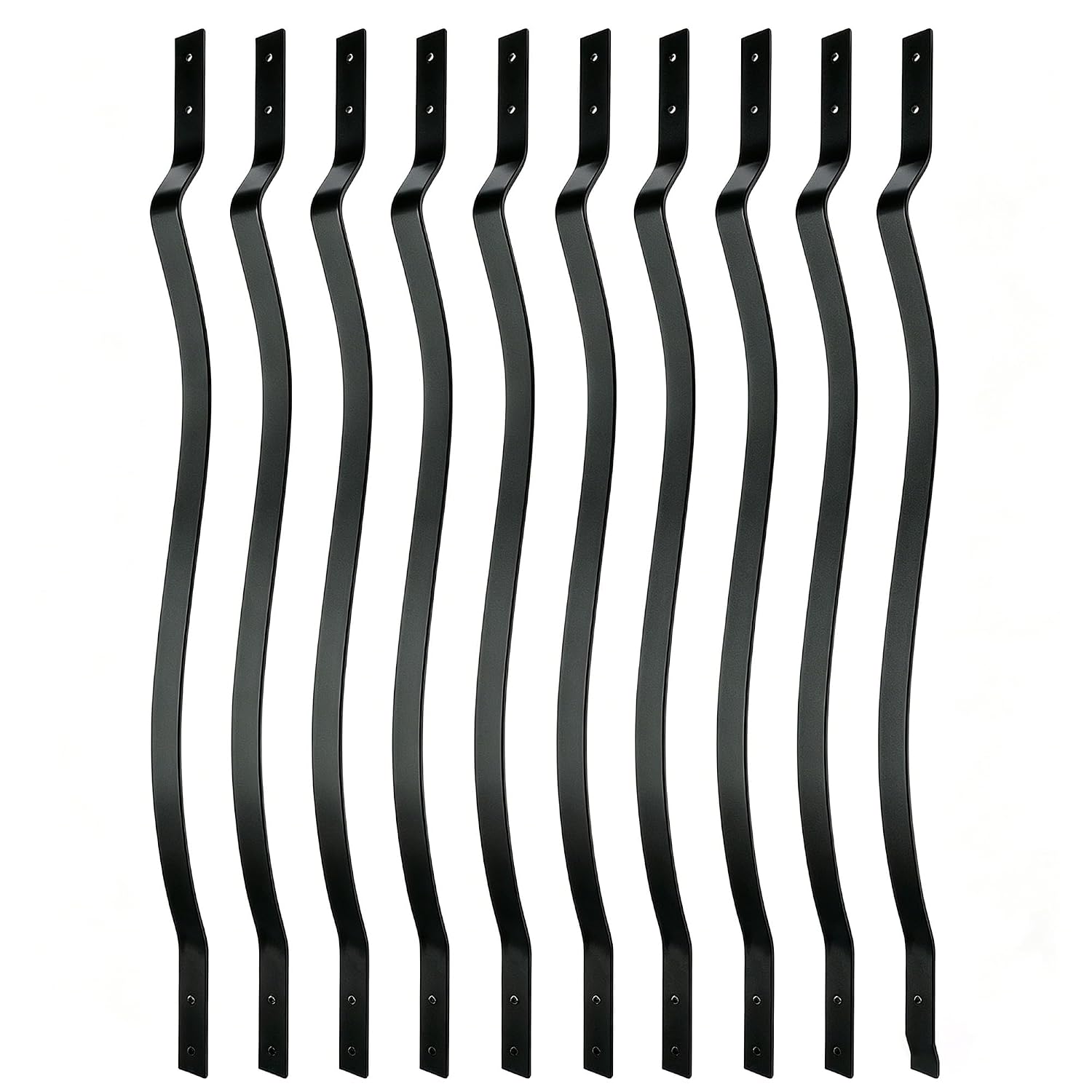 HZIU 61 Pack 29.5 Deck Balusters with Screws .Iron Deck Railing | Rustproof Pre-Drilled Wave Arc Spindles .Easy install Metal Spindles for Outdoor Porch Stair Deck Railing - Amazon.com