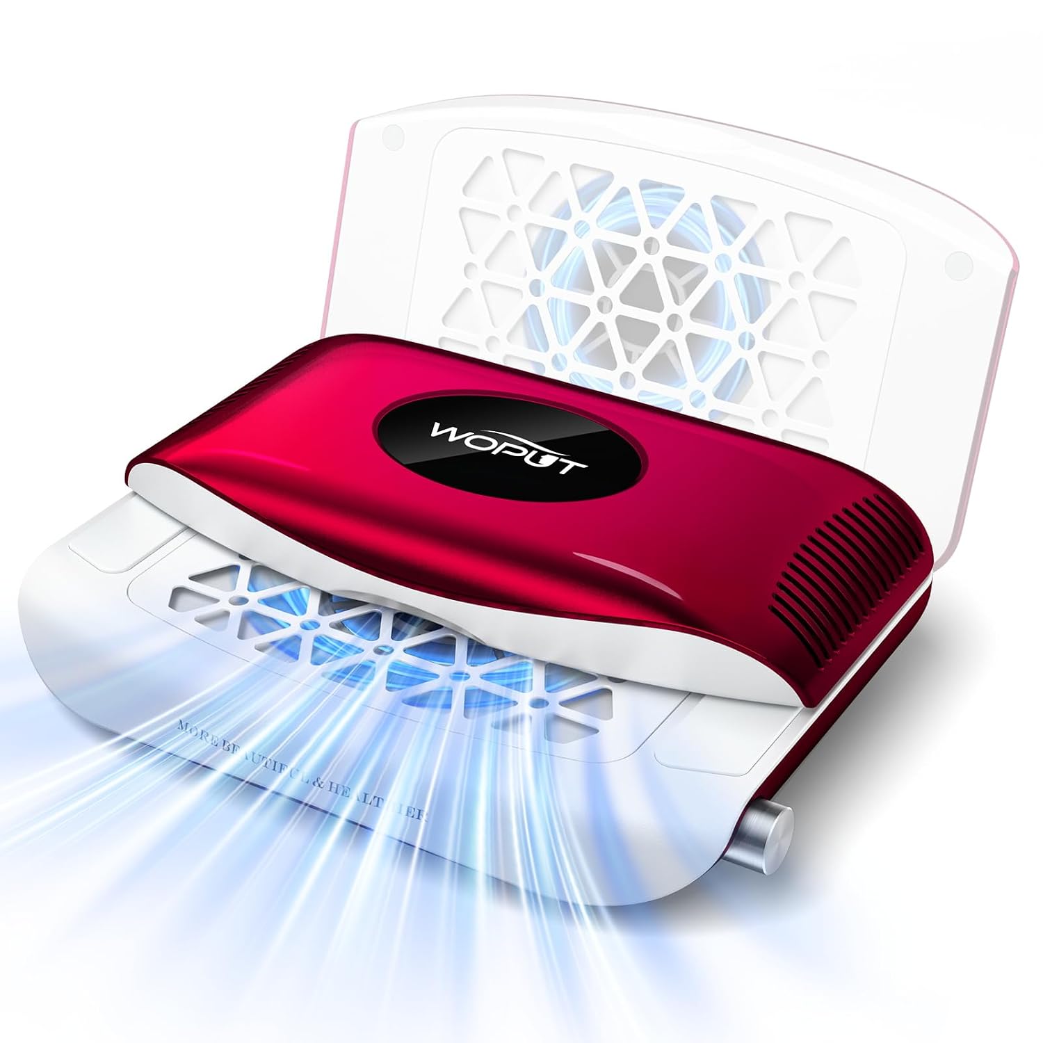 Nail Dust Collector. 2026 Upgrade 2800PA Professional Foldable Nail Vacuum Dust Collector Fan with Filter Papers (30 Pcs) for Acrylic Nail Polishing & Manicure at Nail Salon & Home - Red