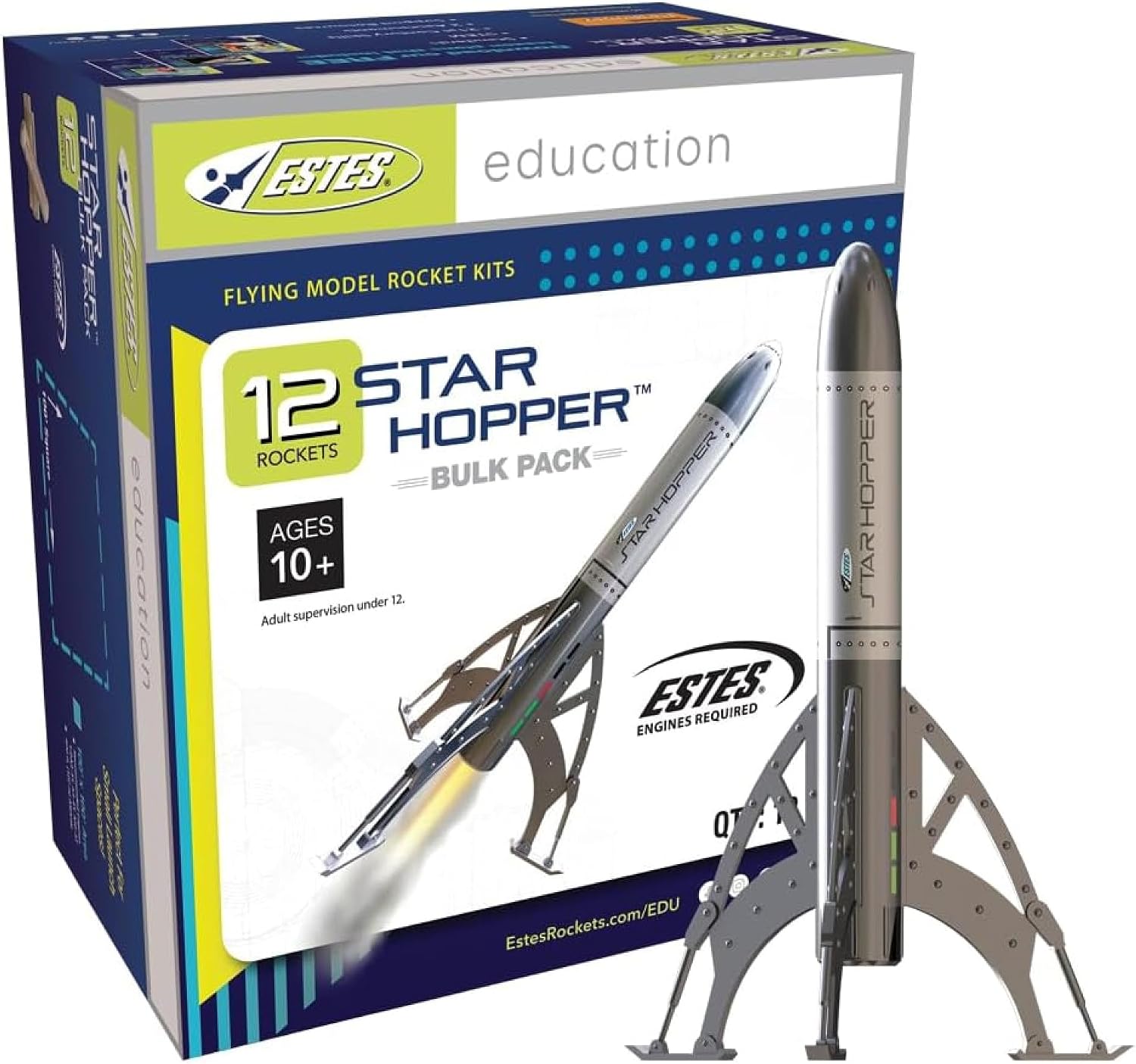 Estes 1721 Bulk Pack of 12 Star Hopper Rocket-Building Kits. Beginner Flying-Rocket-Model Kits for Ages 10+