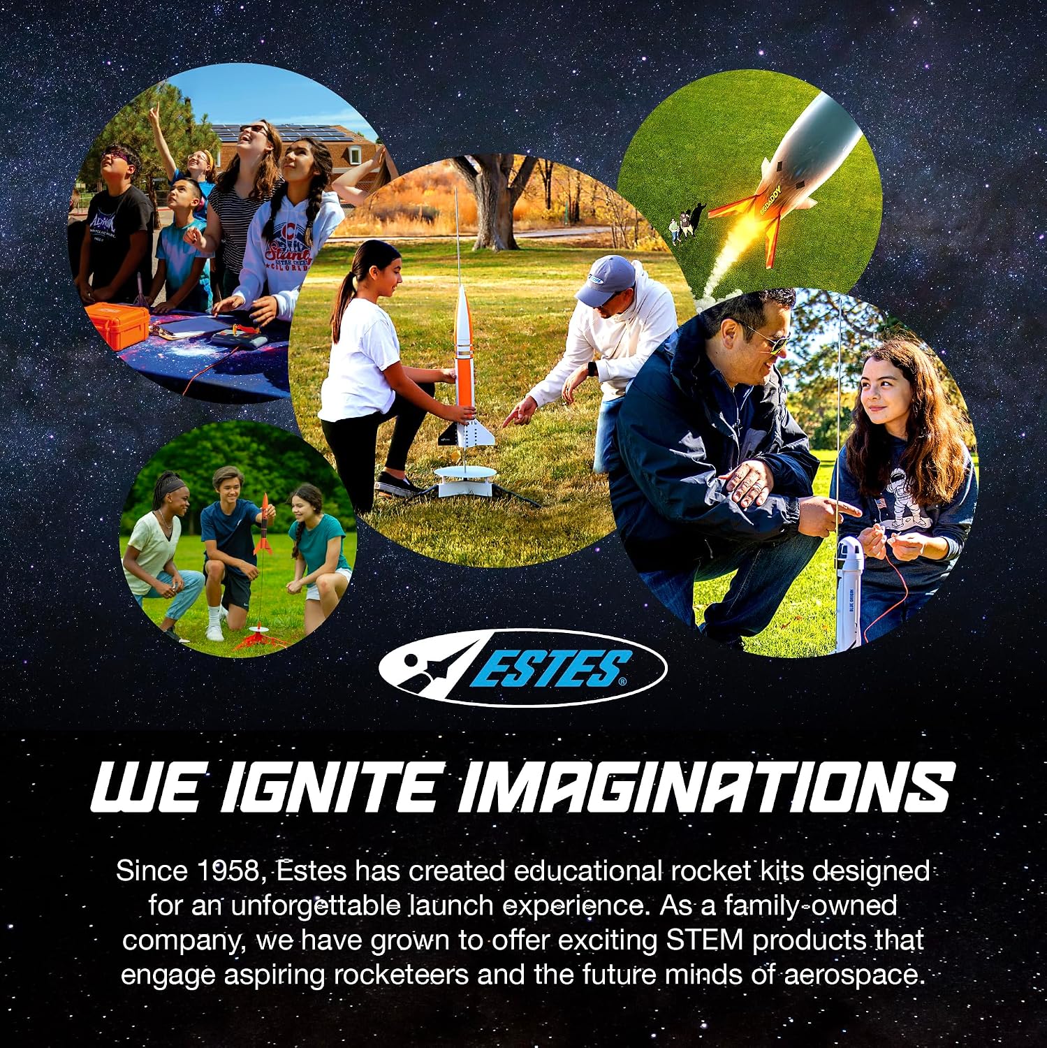 Estes 1721 Bulk Pack of 12 Star Hopper Rocket-Building Kits. Beginner Flying-Rocket-Model Kits for Ages 10+