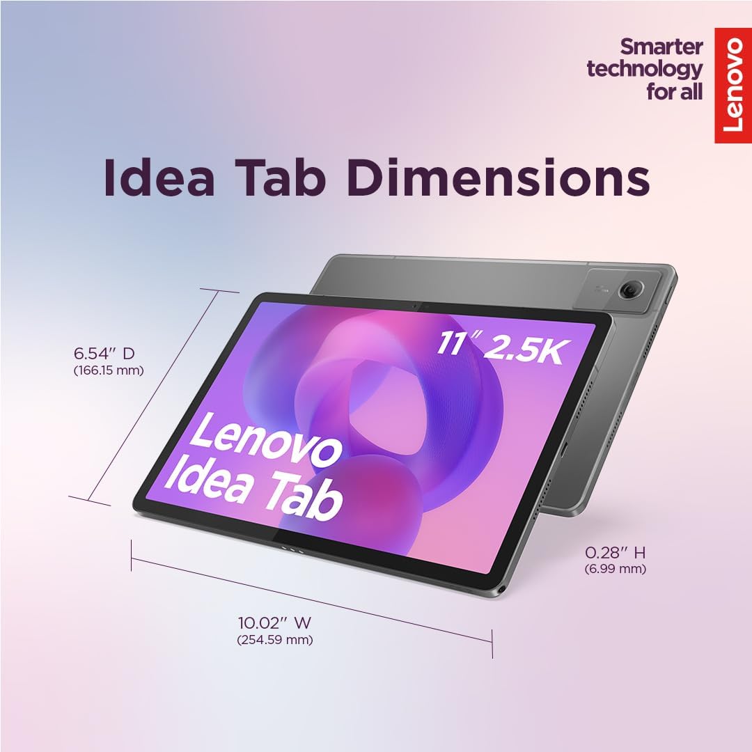 Lenovo Idea Tab - College Tablet - 11″ 2.5K IPS Touchscreen Display - 90Hz - MediaTek Dimensity 6300-4 GB Memory - 128 GB Storage - Integrated Arm Mali-G57 MC2 - Tab Pen and Folio Case