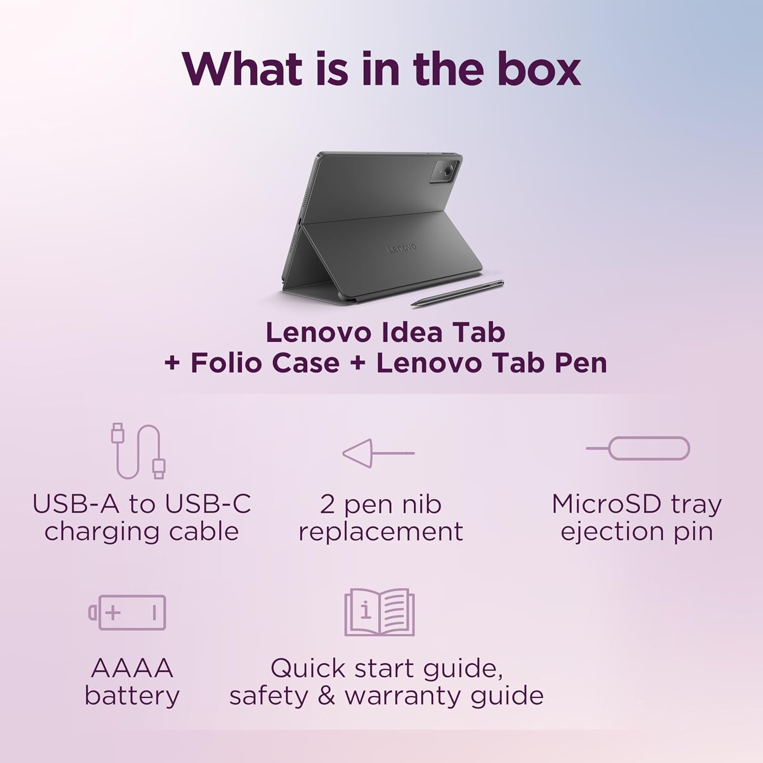 Lenovo Idea Tab - College Tablet - 11″ 2.5K IPS Touchscreen Display - 90Hz - MediaTek Dimensity 6300-4 GB Memory - 128 GB Storage - Integrated Arm Mali-G57 MC2 - Tab Pen and Folio Case