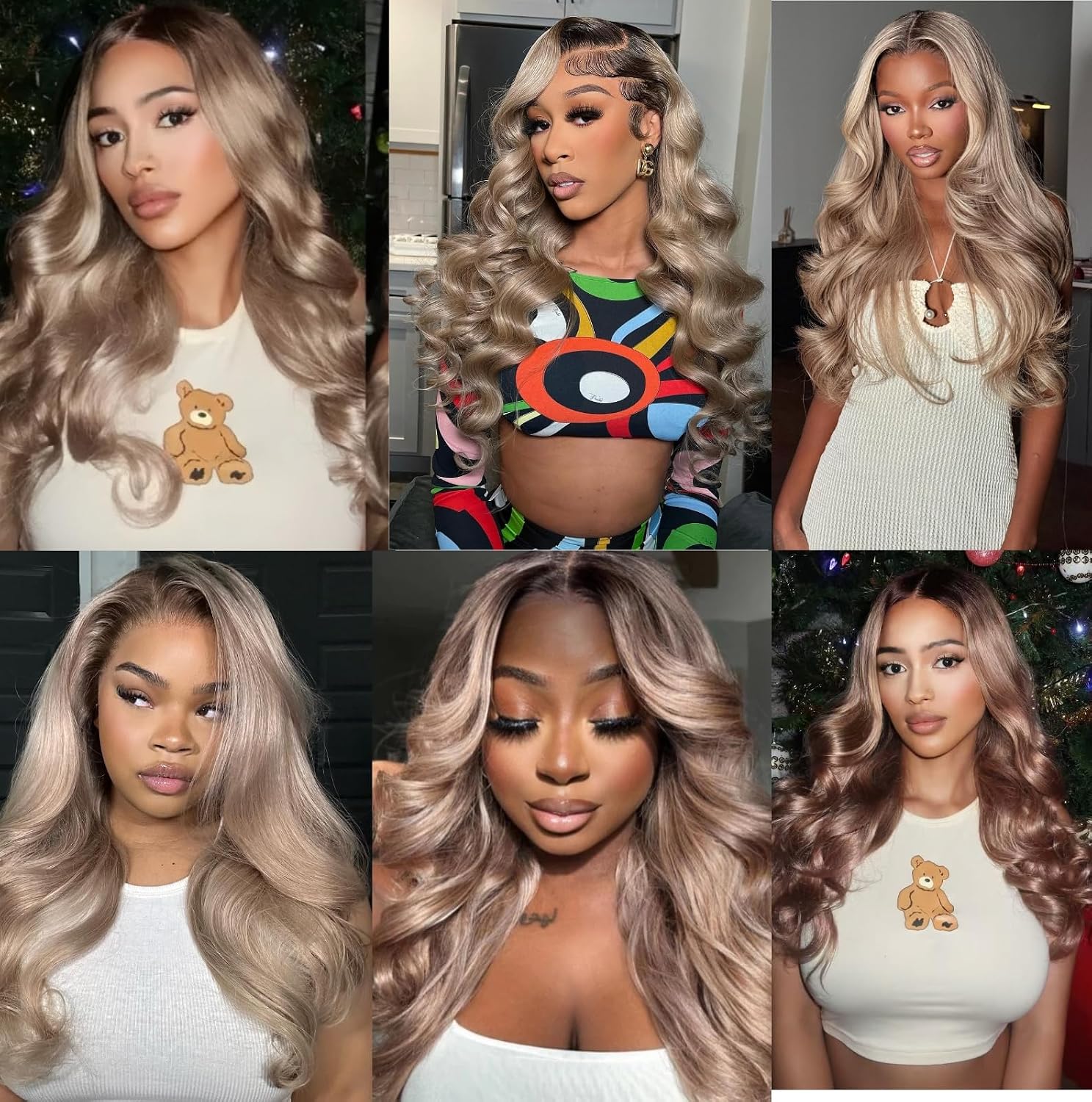 SIYUSI Ash Blonde Wig Human Hair Brown Roots Ombre Blonde 13x6 HD Lace Front Wig Body Wave Pre Plucked Natural Hairline for Black Women 26 Inch