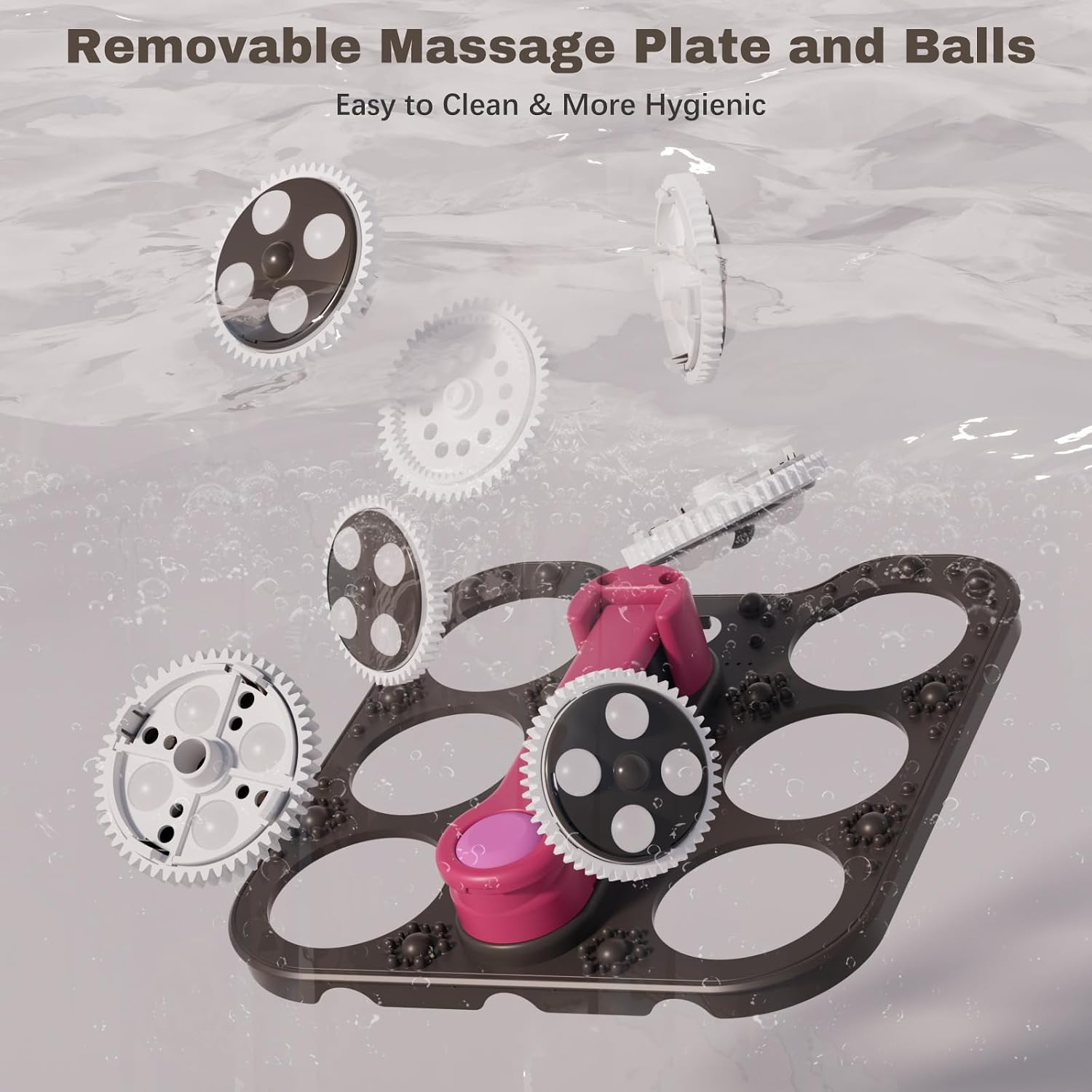 Ranjova Foot Spa Electric Rotary Massage with Heat.Bubble.Remote Control | Foot Bath Massager with Color TouchScreen. Adjustable Temp and 24 Motorized Shiatsu Massage Balls (Dark Grey)