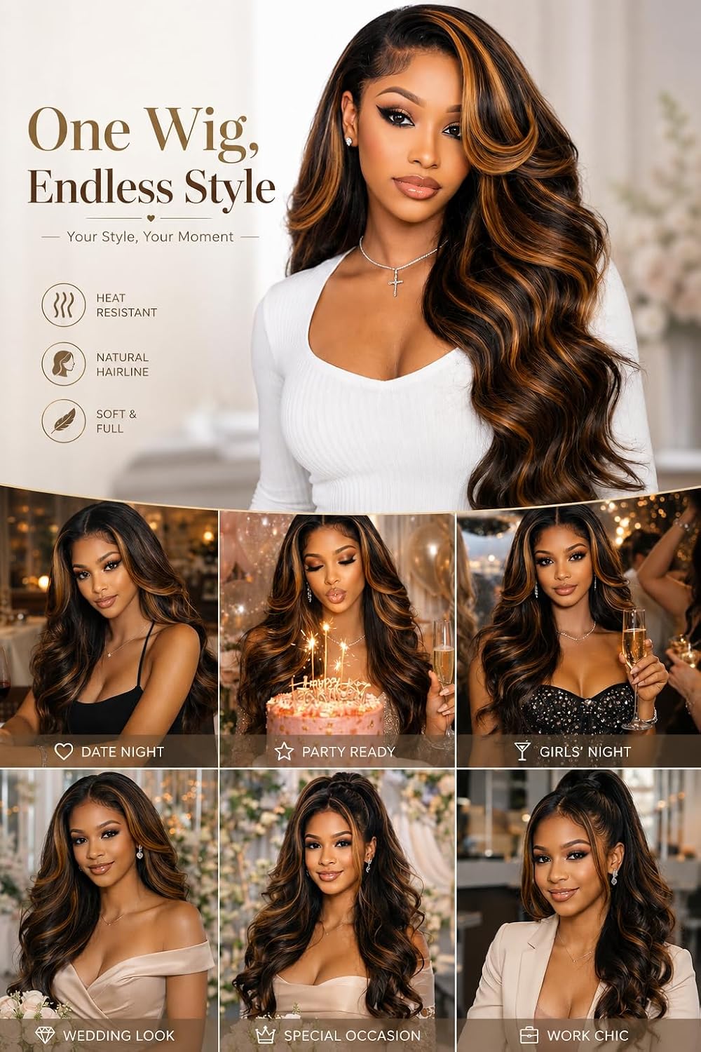 26 inch 7x6 Glueless Wigs Human Hair Pre Plucked Pre Cut 1B/30 Body Wave | Ombre Lace Front Wig Human Hair 180% density.pre-plucked & pre-cut. Glueless Wear & Go. Adjustable drawstring. Silky & soft
