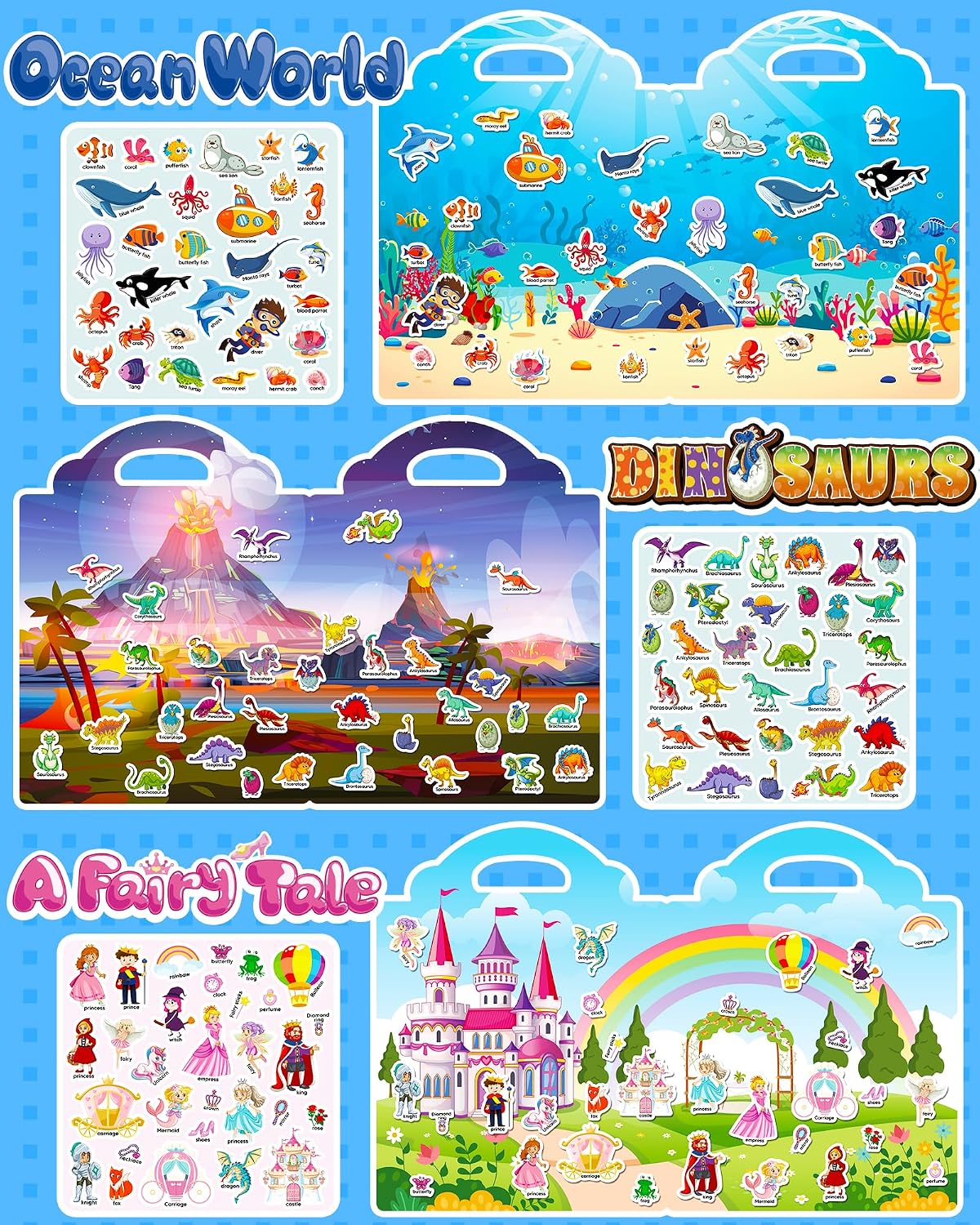 Walenced Reusable Sticker Book for Toddlers. Stickers for Kids. Travel Toys | Toddler Toys. Birthday Gifts for Boys Girls. Airplane Travel & Road Trip Essentials Kids. Toddler Activity Crafts. Mess-Free