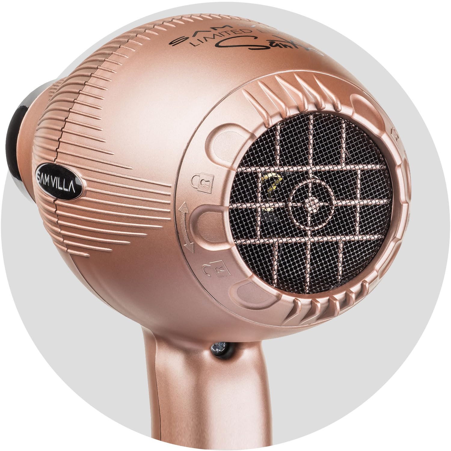 Sam Villa Lightweight & Quiet Ionic Professional Hair Dryer With Variable Speed & Temperature. Rose Gold