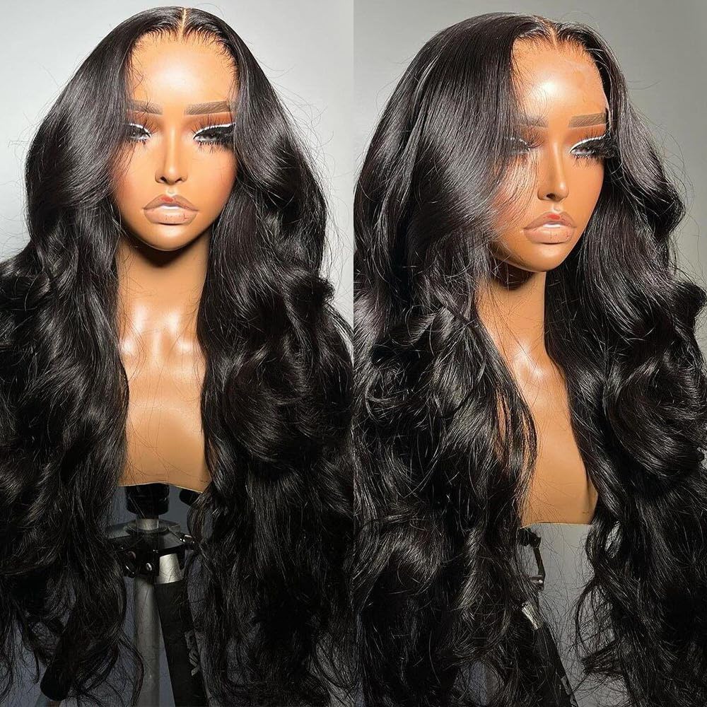 Body Wave Lace Front Wigs Human Hair 13x6 Lace Frontal Wigs for Black Women | 30 inch Human Hair Wigs 180 Density 13x6 Body Wave Wig HD Transparent Lace Glueless Wig Pre Plucked Human Hair Lace Front Wig