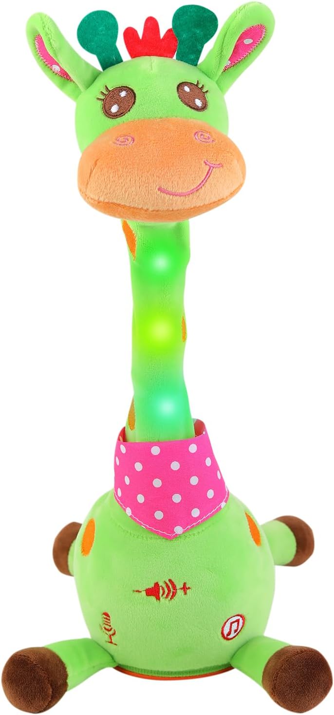 Emoin Talking Giraffe Baby Toy for Baby Toddler. Dancing Giraffe Toy Singing Mimicking Recording Repeating What You Say with LED English Sing for Boys Girls Gift. 15 Second Recorde | Mimicking Repeating What You Say. LED Flashing Plush Giraffe Gift for Boys Girls