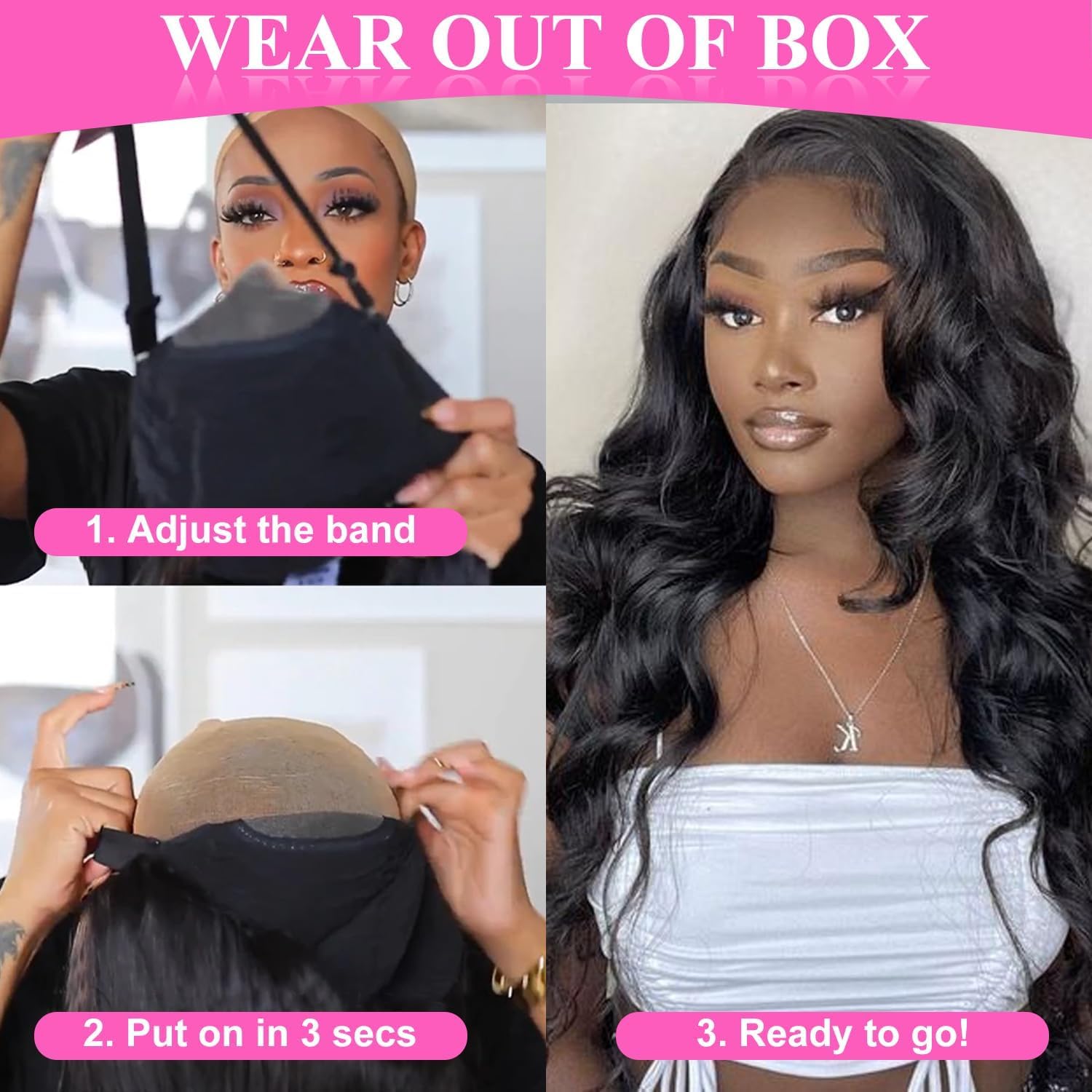 30 Inch Glueless Wigs Human Hair Pre Plucked Pre Cut 5x5 HD Lace Body Wave | 5X5 HD Lace Closure.Wear and go.Lace Frontal Body Wave for Women.180% Density. Natural Color.Natural Hairline with Baby Hair