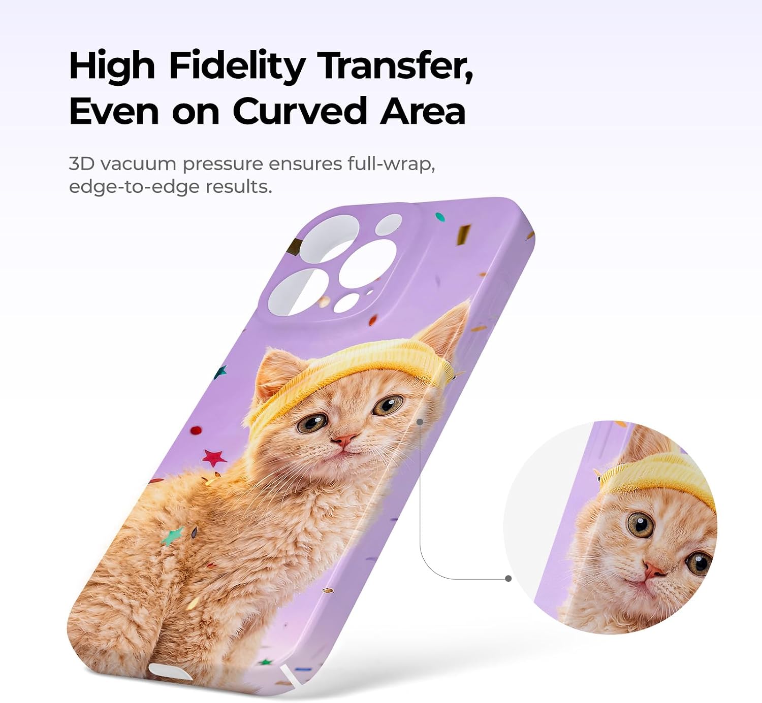 HTVRONT H17 Phone Case Heat Press -3D Vacuum Sublimation for iPhone Case | Full-Wrap Bubble-Free Edge Transfer