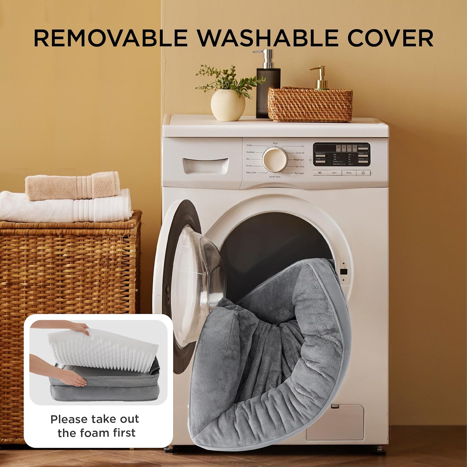 Bedsure Orthopedic Dog Beds for Small Dogs with Removable Washable Cover | 24 Classic Comfy Puppy Couch Sofa Waterproof. Cozy Bolster Sides. Nonslip Bottom. Pet bed for Cats.Senior Dogs. Grey