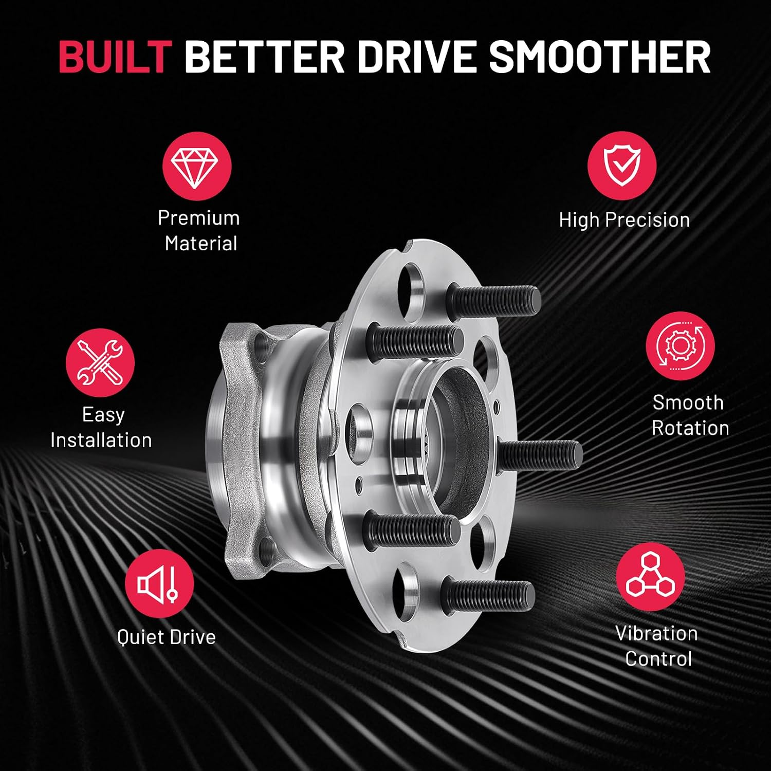 2pcs 512501 BDFHYK Rear Wheel Bearing and Hub Compatible with Acura RDX 2013-2015 3.5L V6. Compatible with Honda CR-V 2012-2016 2.4L L4
