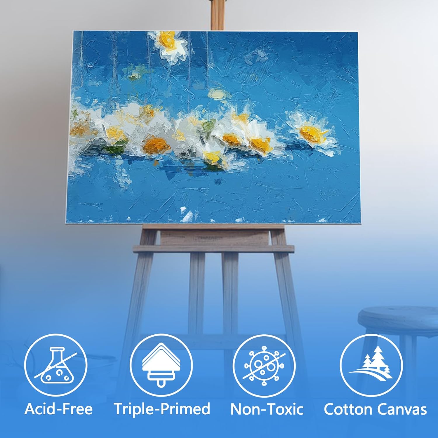 FUMILE Canvas for Painting 30x40. 4 Pack Large Stretched Canvas for Painting-5/8 in Profile Primed White Blank Painting Canvas Value Pack for Oil & Acrylic Paint