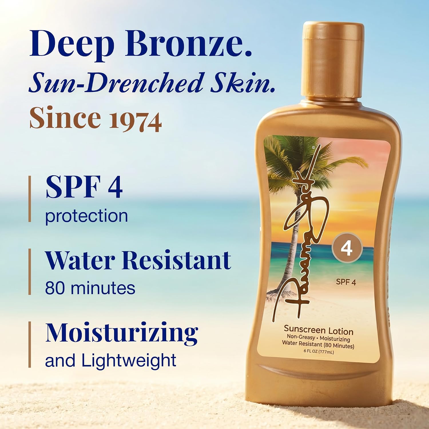 Panama Jack Sunscreen Tanning Lotion - SPF 4. PABA. Paraben. Gluten & Cruelty Free. Antioxidant Moisturizing Formula. 6 FL OZ (Pack of 12)