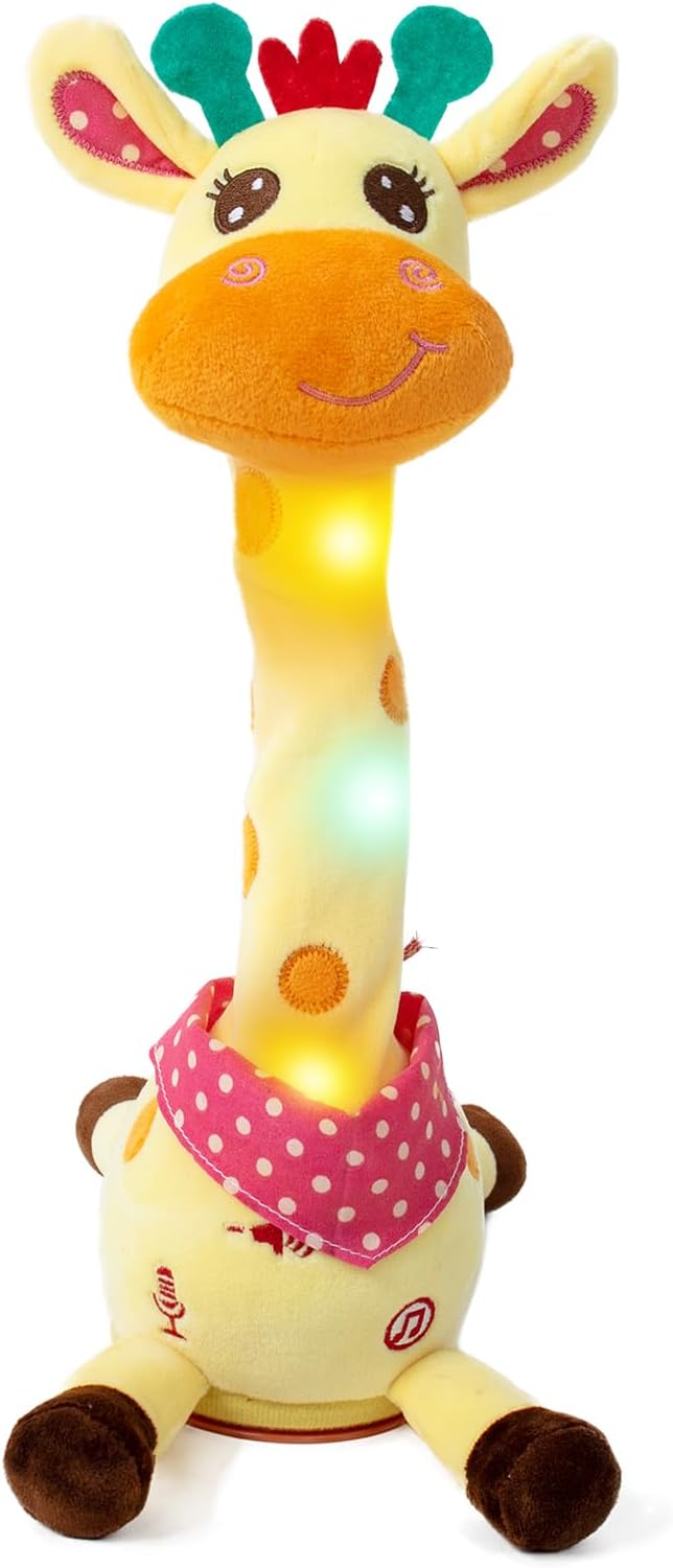 Emoin Dancing Giraffe Toy. Tanlking Giraffe Toys Musical Mimicking Toy. Singing 10 Pcs Songs for Baby Boys Girls. Repeating What You Say. Sing+Dancing+Recording+LED | Singing 10 Songs for Baby Boys Girls. Repeating What You Say. Dancing Recording LED