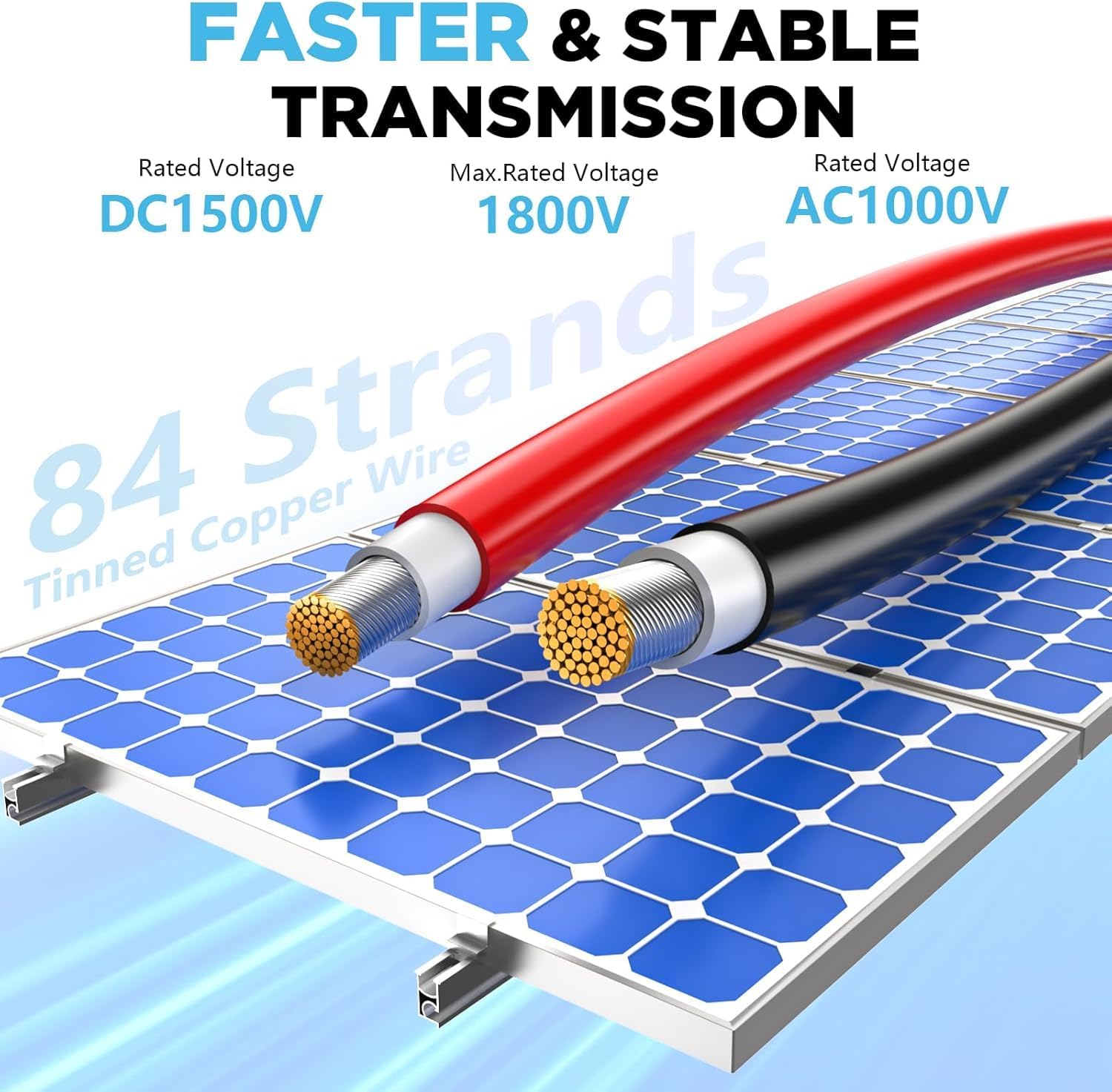 Hiutgowt 2x200Ft Solar Wire 10AWG. Solar Cables. Solar Extension Cable. 10 Gauge Tinned Copper PV Wire for Roofs RV Boat Automotive Camping Solar Panels Solar Chargers