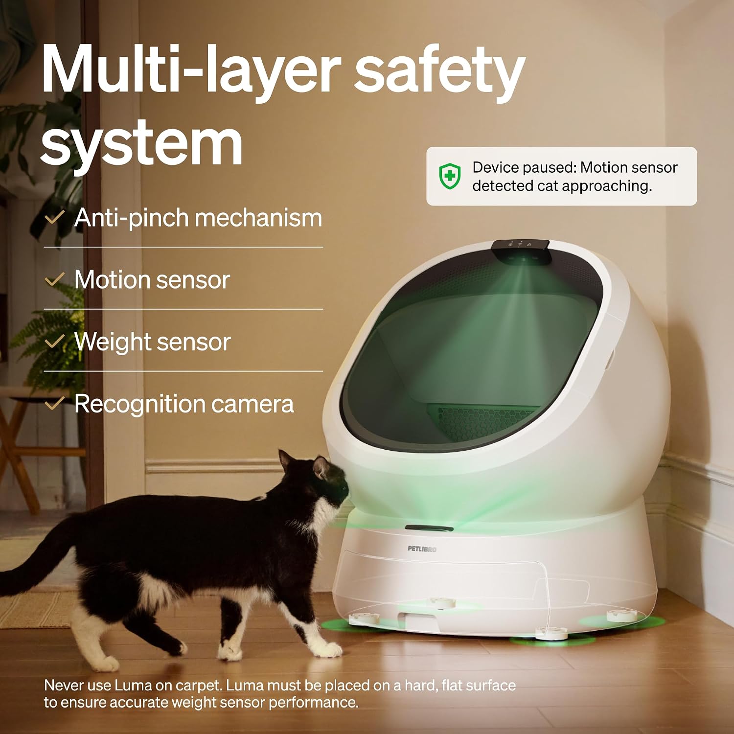 PETLIBRO Automatic Litter Box with AI-Camera Waste Analysis. Auto Odor-Control Self Cleaning Litter Box. Large Open-Top Luma Smart Litterbox with Multi-Cats Recognition. Usage Tracking. Safety Sensors