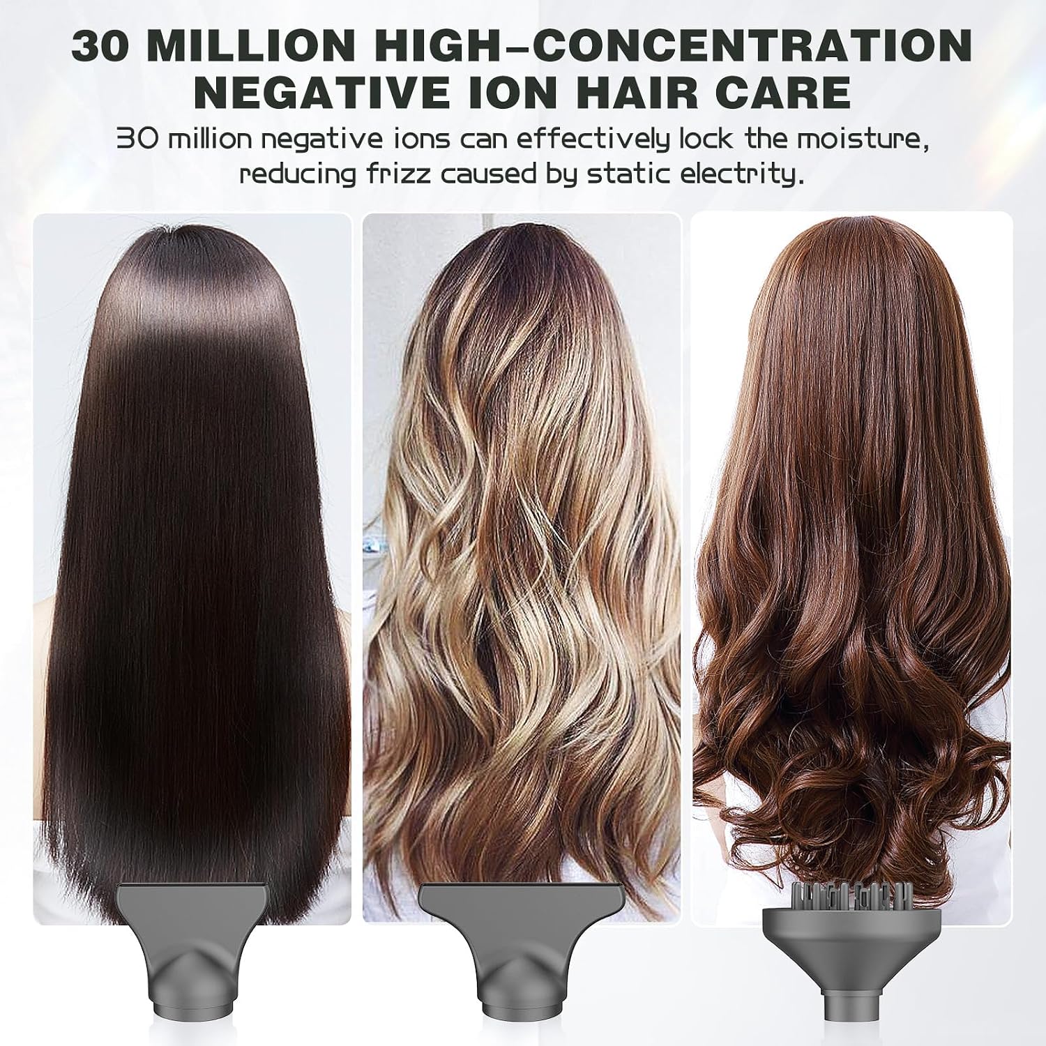 slopehill Professional Ionic Hair Dryer with Diffuser - Lightweight. Compact. Powerful & Fast Salon Blow Dryer with High Speed Brushless Motor for Travel. Women & Men Ceramic. Black