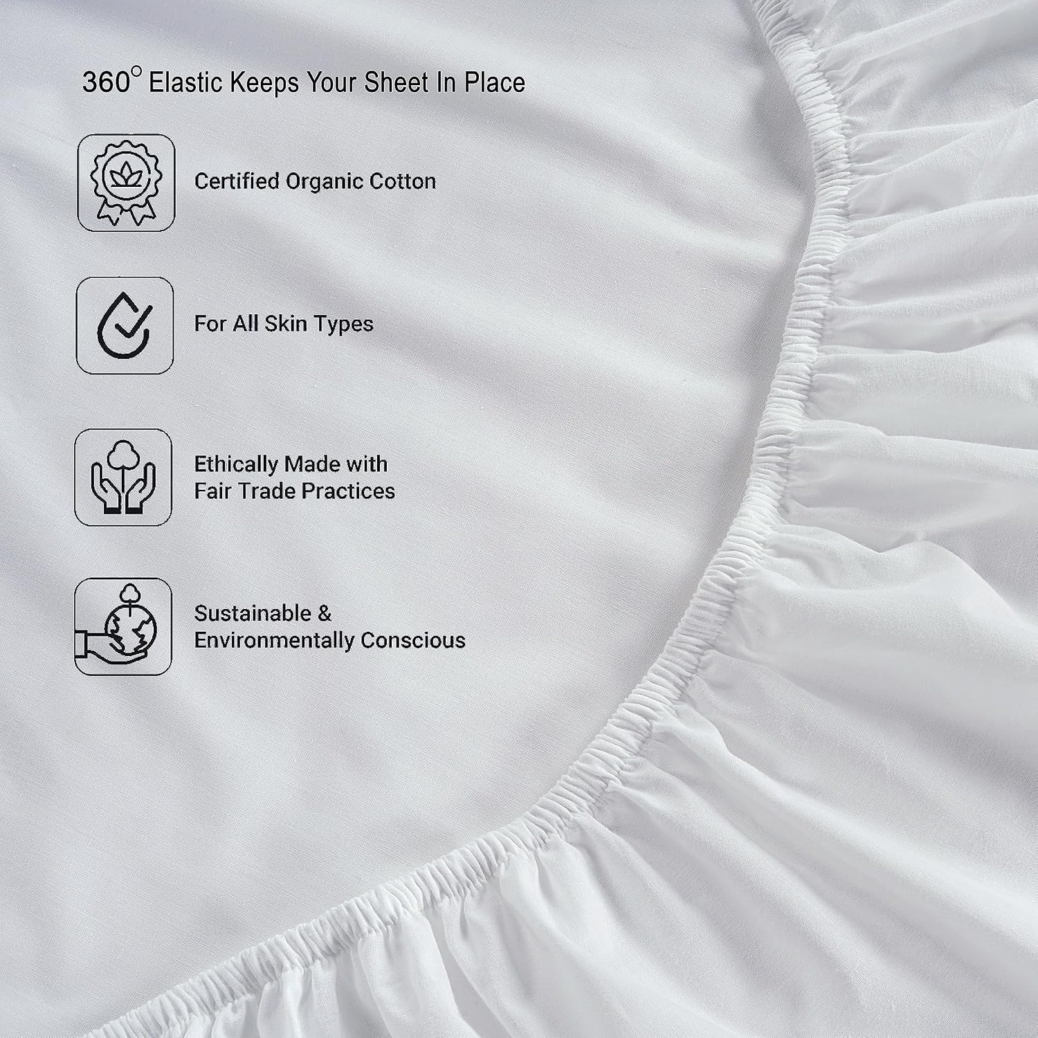 LANE LINEN Full Size Sheet Set 100% Organic Cotton Soft 8pc Percale - White | Full Sheet Set. 100% Organic Cotton Percale - Easy-Care Machine Washable. Breathable