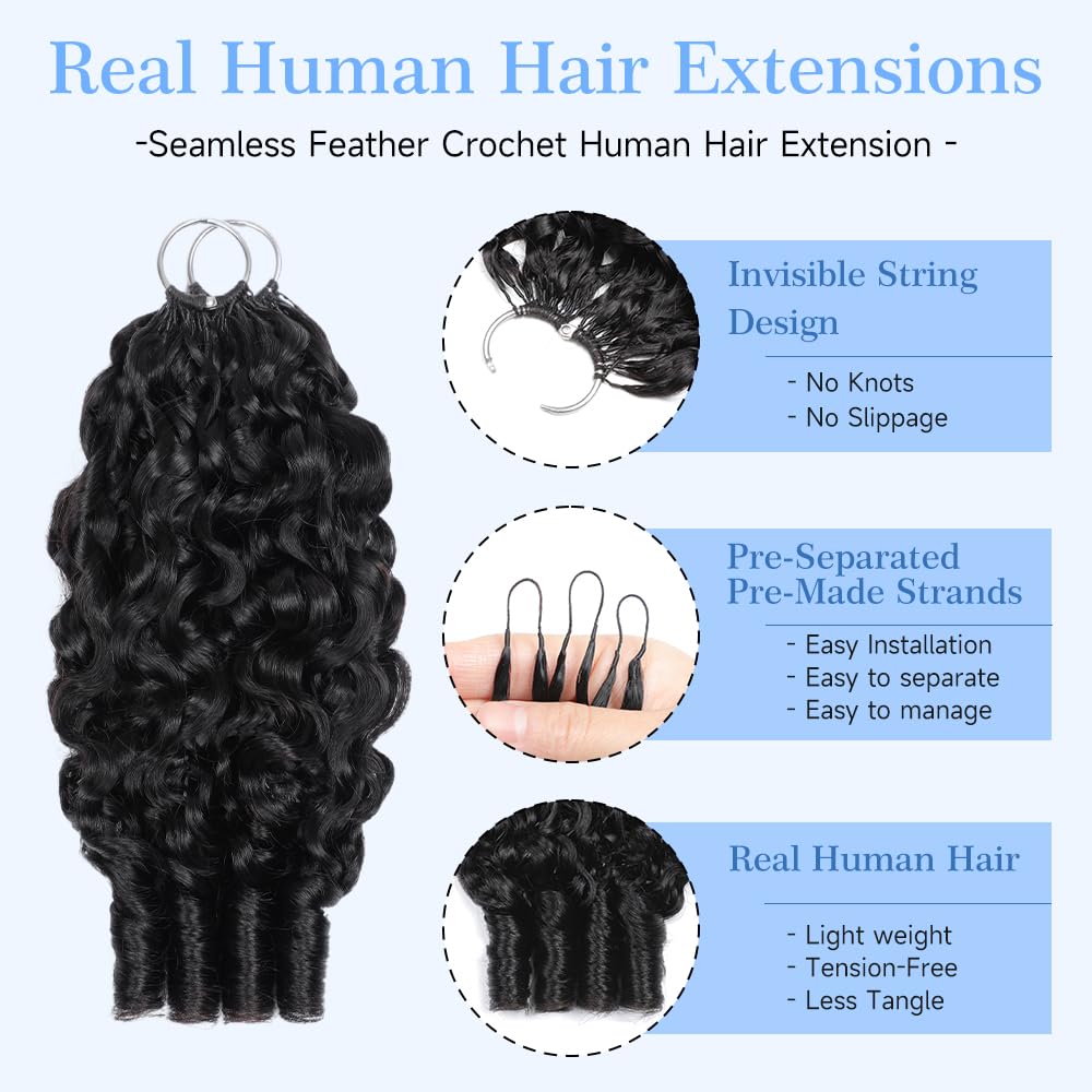 Crochet Human Hair 24 Inch 125g Burmese Curly Feather Human Hair Crochet