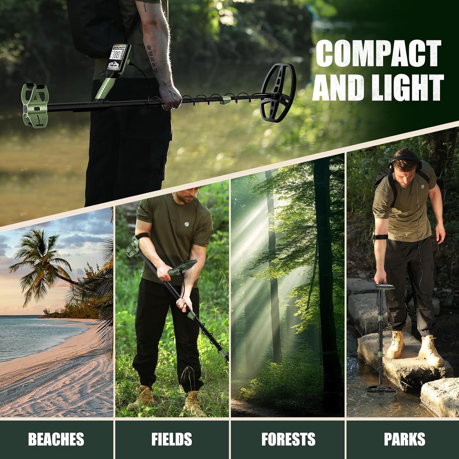 Gbnryg Professional Metal Detector for Adults.12 IP68 Waterproof Search Coil with LCD Backlight.5 Modes Gold Detector.Advanced DSP Chip&High Accuracy System for Beach/Gold Hunting