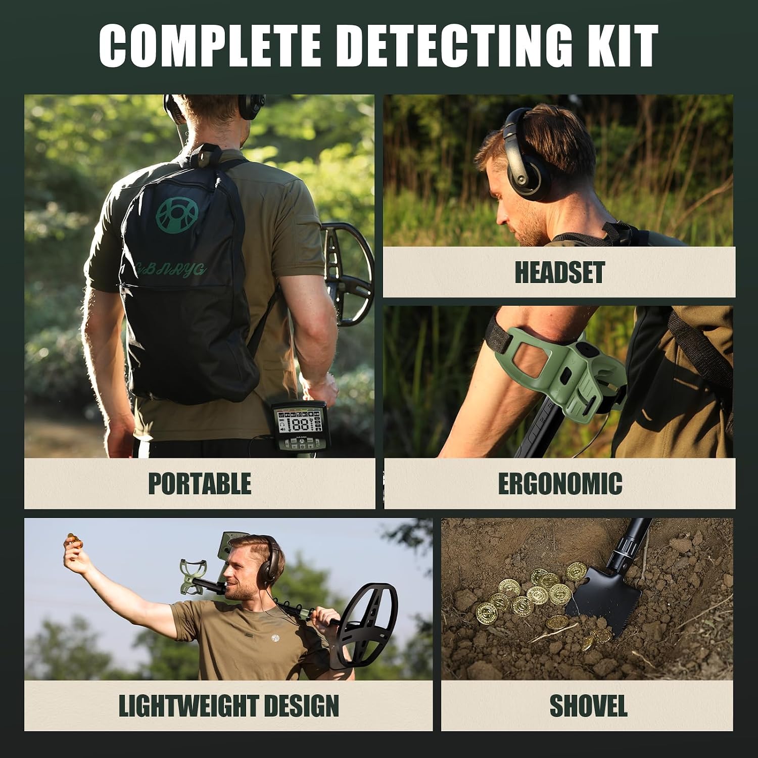 Gbnryg Professional Metal Detector for Adults.12 IP68 Waterproof Search Coil with LCD Backlight.5 Modes Gold Detector.Advanced DSP Chip&High Accuracy System for Beach/Gold Hunting