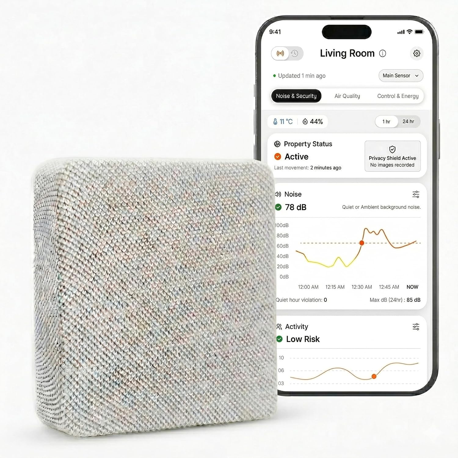 Layla Noise Monitoring Device for Airbnb. Rental. Office & Home | Noise & Occupancy Sensor with Radar-Based Motion Detection | Privacy-Safe Security Monitor | No Subscription