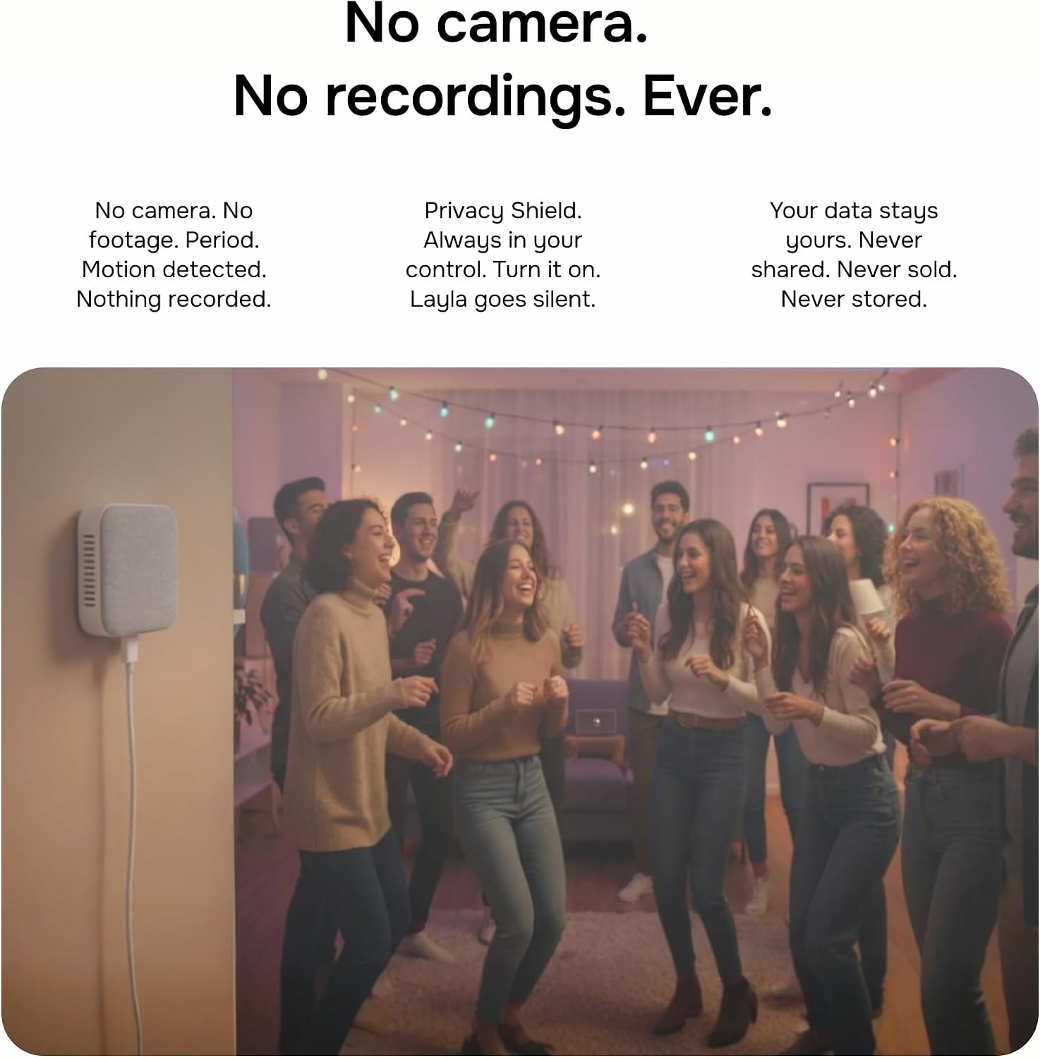Layla Noise Monitoring Device for Airbnb. Rental. Office & Home | Noise & Occupancy Sensor with Radar-Based Motion Detection | Privacy-Safe Security Monitor | No Subscription