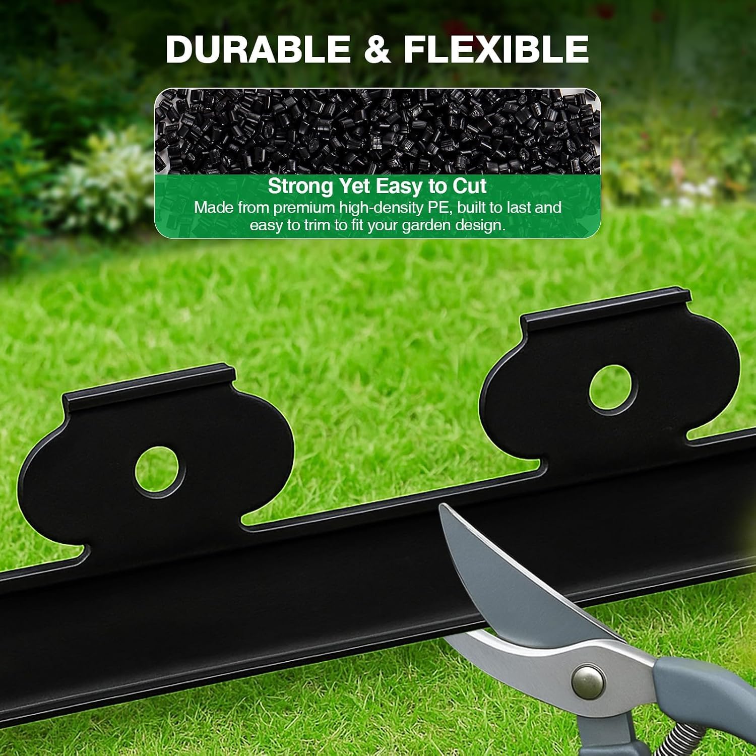 MIXC Garden Edging Border. 200FT (100FT 2Pack) 4 Inch Tall Plastic Landscape Edging with 300 U-Shaped Metal Stakes. More Stable and Flexible Tool-Free Lawn Border for Yard. Flower Bed & Landscaping