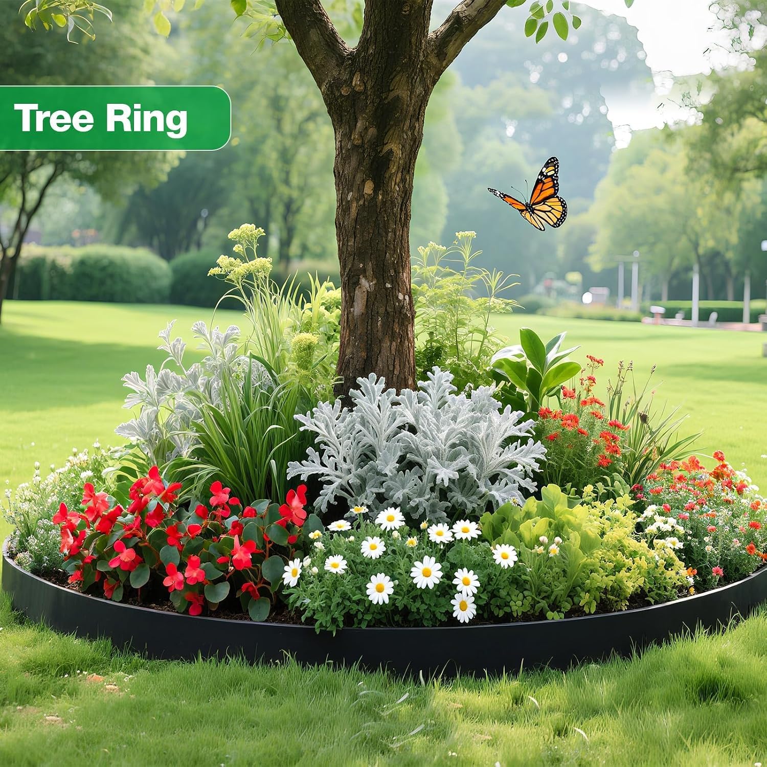 MIXC Garden Edging Border. 200FT (100FT 2Pack) 4 Inch Tall Plastic Landscape Edging with 300 U-Shaped Metal Stakes. More Stable and Flexible Tool-Free Lawn Border for Yard. Flower Bed & Landscaping