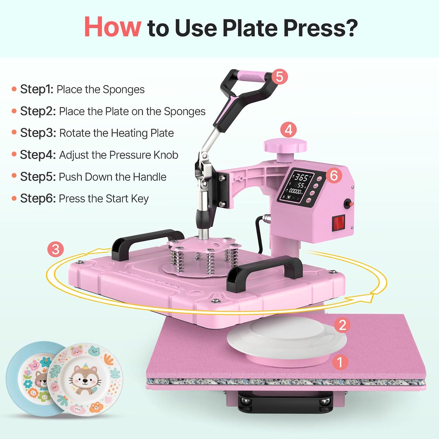 Slendor 12x15 Inch 5 in 1 Swing Away Heat Press Machine for T Shirts | For DIY Creators & Small Businesses. Create Custom T-Shirts. 30oz Tumblers. Hats. Plates & Gifts with Even Heat & Pressure