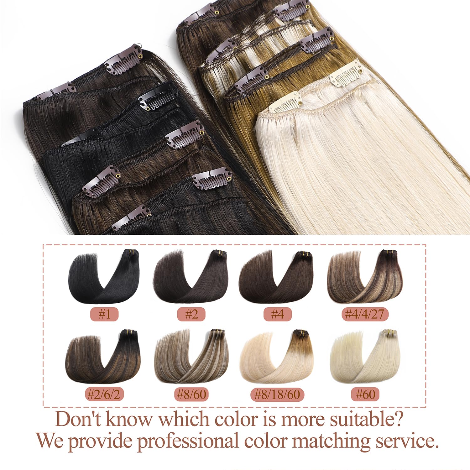 Clip in Hair Extensions Platinum Blonde Remy Hair Clip ins 22 Inch Clip in | Hair Extensions Real Human Hair 7pcs Straight Silky Human Hair Extensions Clip ins for Women 120g Add Volume Soft Silky