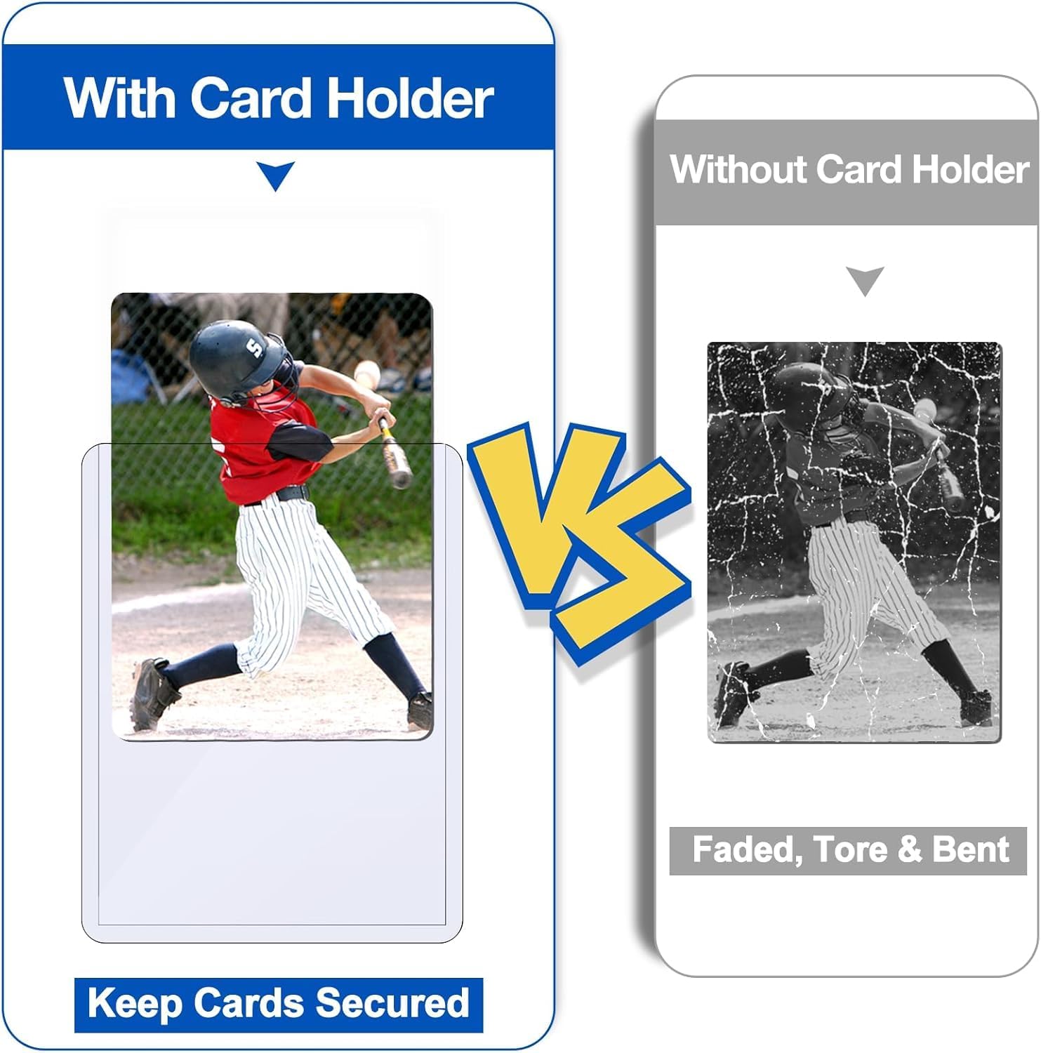 Sooez 48 Card Sleeves Hard Plastic Card Holder for Trading Card 3x4. 35PT | for Baseball Card. Rigid Card Protector. Penny Sleeves for Collectible Game Cards. Premium Standard Size Sports Football Card