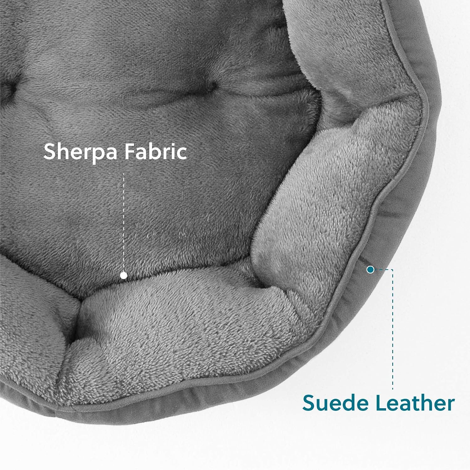 Bedsure Small Dog Bed Washable.Round Cat Beds for Indoor Cats.20in Grey | Soft Plush Pet Bed.Dog Beds for Small Dogs for Puppy and Kittens.Anti-Slip Bottom.Easy to Clean