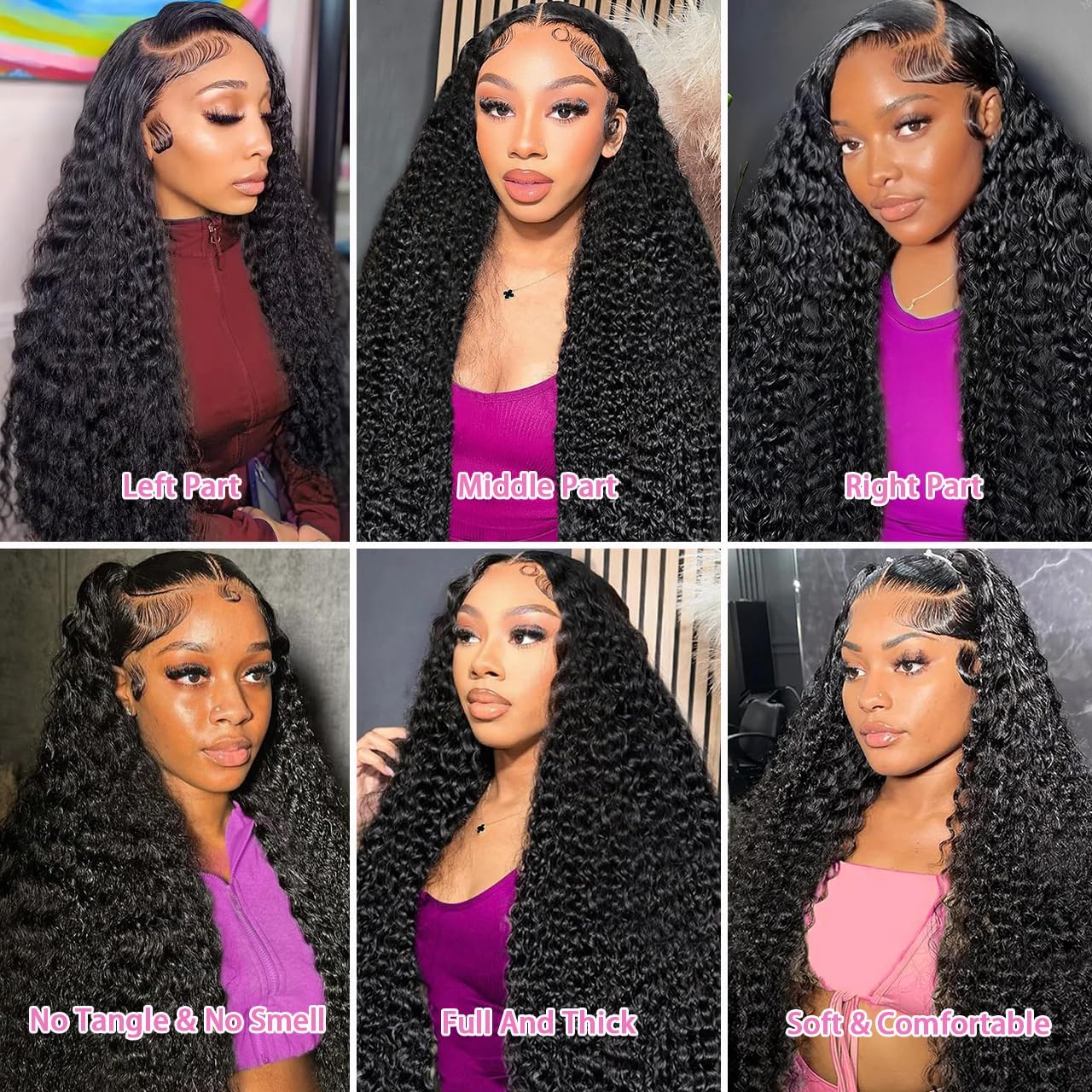 Nervoss 30 Inch Deep Wave Lace Front Wigs Human Hair 200% Density 13x6 HD Transparent Deep Curly Lace Front Wigs for Women Pre Plcked Glueless Wigs with Baby Hair