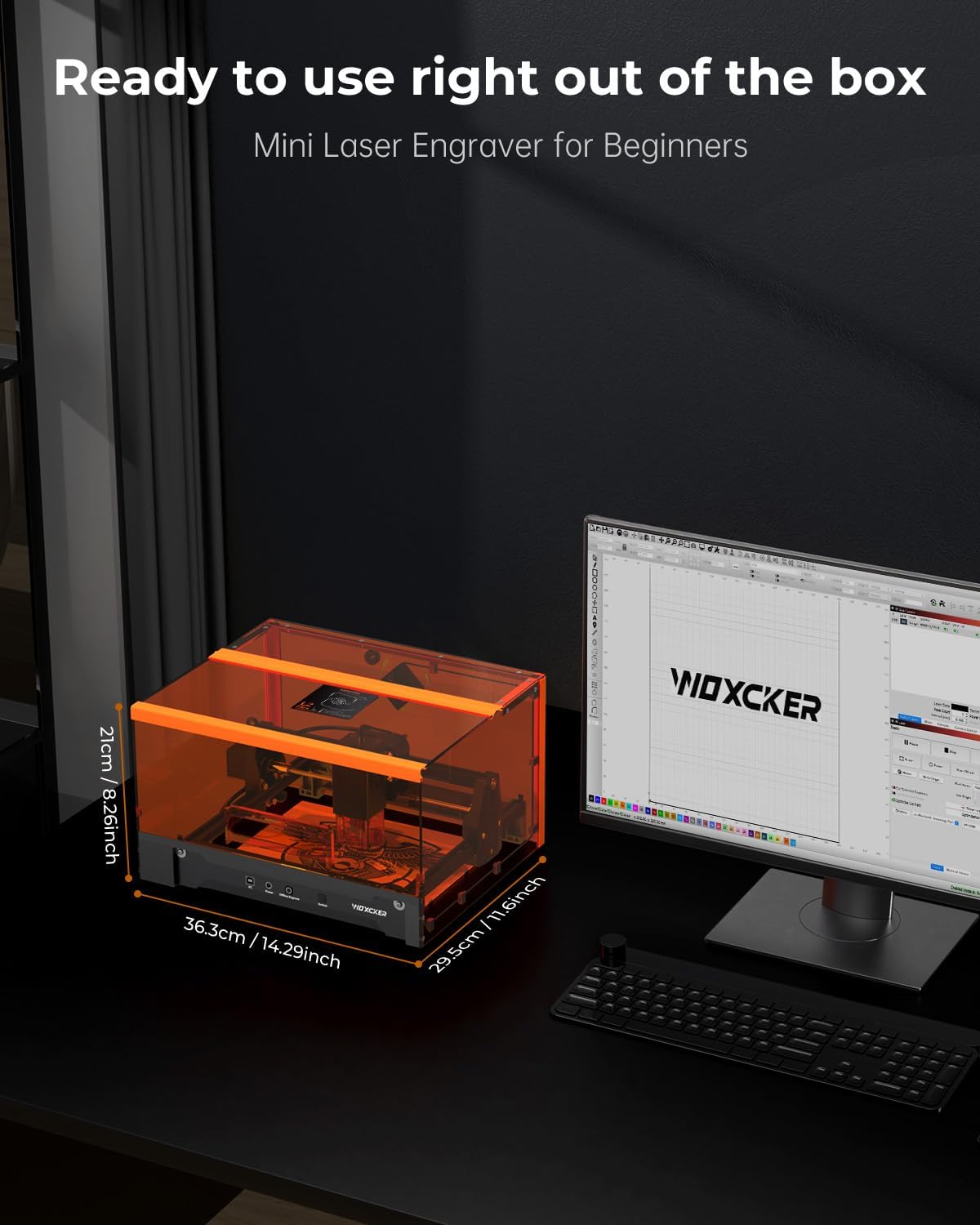 Woxcker L2 Flex 5W 0.01mm High Precision. Laser Engraver for Beginner | Enclosure Pre-Assemble Laser Engraver Supports Wood Metal Acrylic. Class 1 Output 5000mW. Weighing Only 3 lbs Easy Setup - Amazon.com
