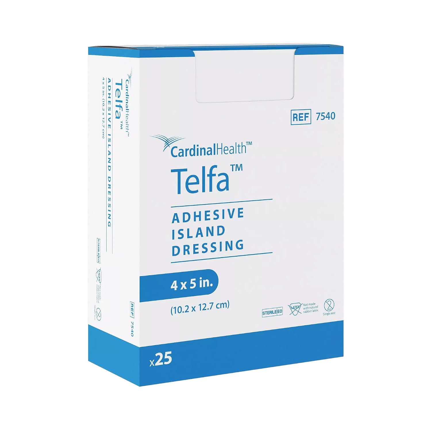 Telfa™ Adhesive Island Dressing. 4 x 5IN. Case of 8 Boxes. Total of 200 Eaches