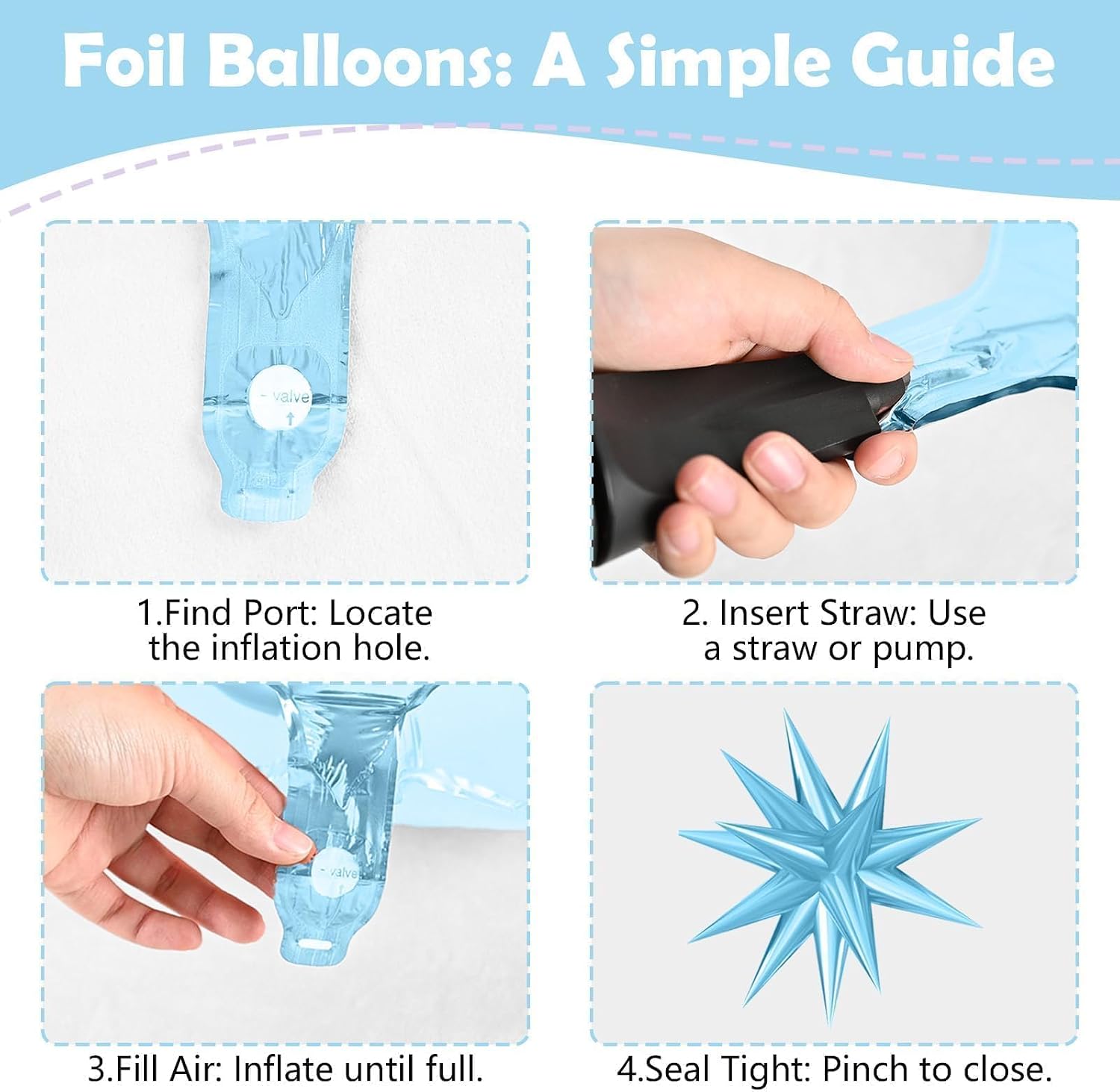 Frozen Balloons. 12 Inch Winter Snow Frozen Themed Party Decorations | Includes Snowflake Foil Balloons. Decorations For Frozen Birthday. Baby Shower And Winter Wedding Celebrations