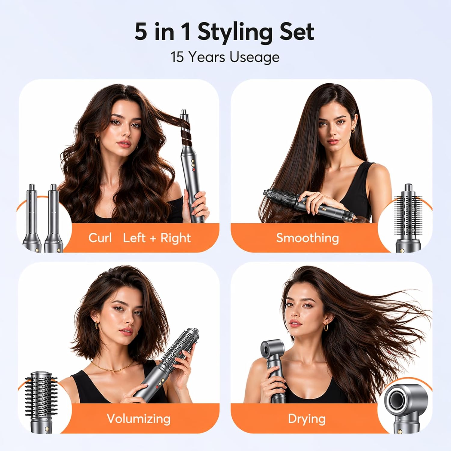 Bopcal Hot Air Styler Wrap. Multi Hair Styler Dryer Brush. 110.000 RPM Fast Drying Hair Dryer Brush with Auto Curling. No Heat Damage Ionic Styler for Curl. Straighten & Volume