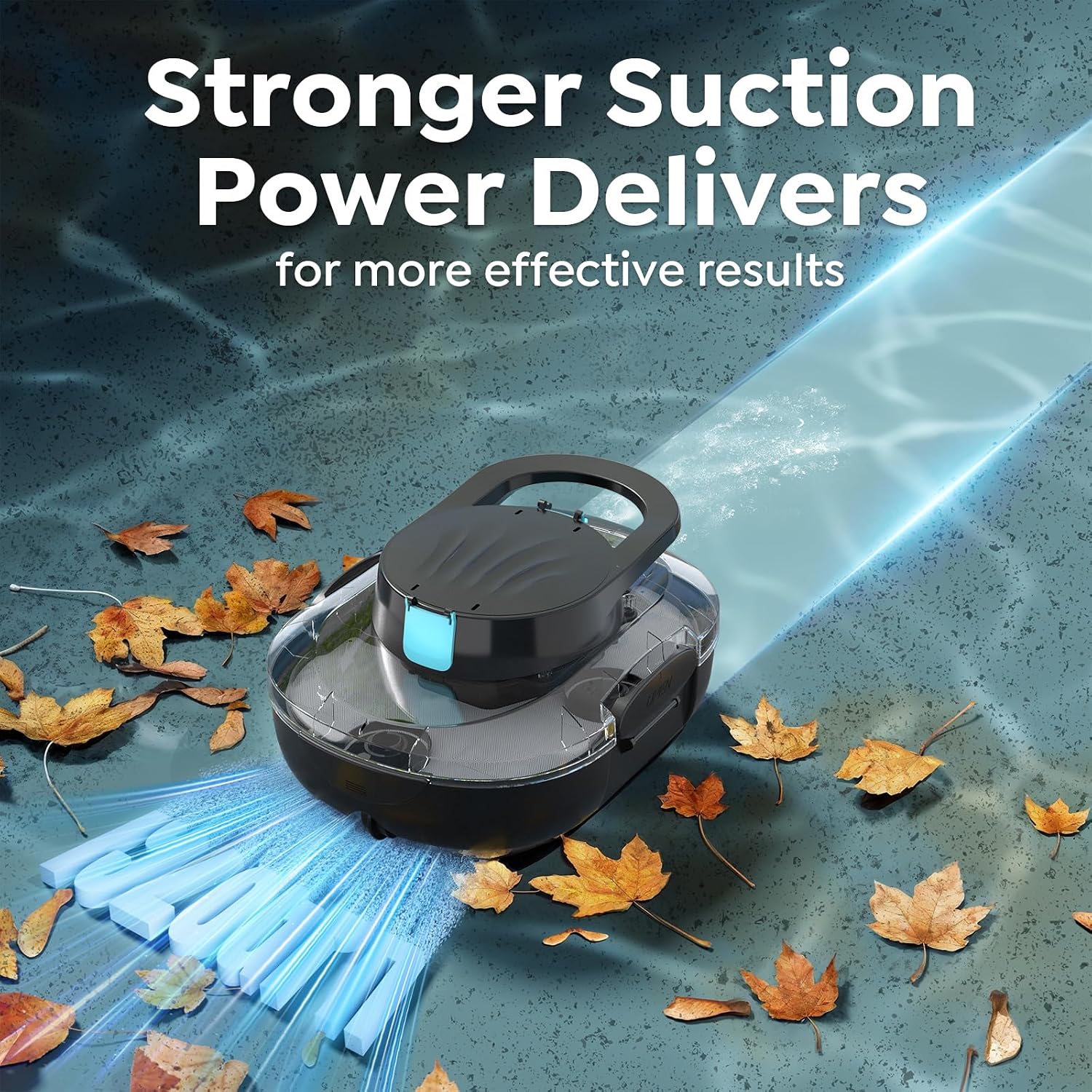 S1 Pro Cordless Robotic Pool Cleaner for Above Ground Pools .Aqua Black | 130-Min Runtime Automatic Pool Vacuum – 1292 Sq.Ft Coverage. Dual-Motor Suction. Large Debris Basket. Self-Parking