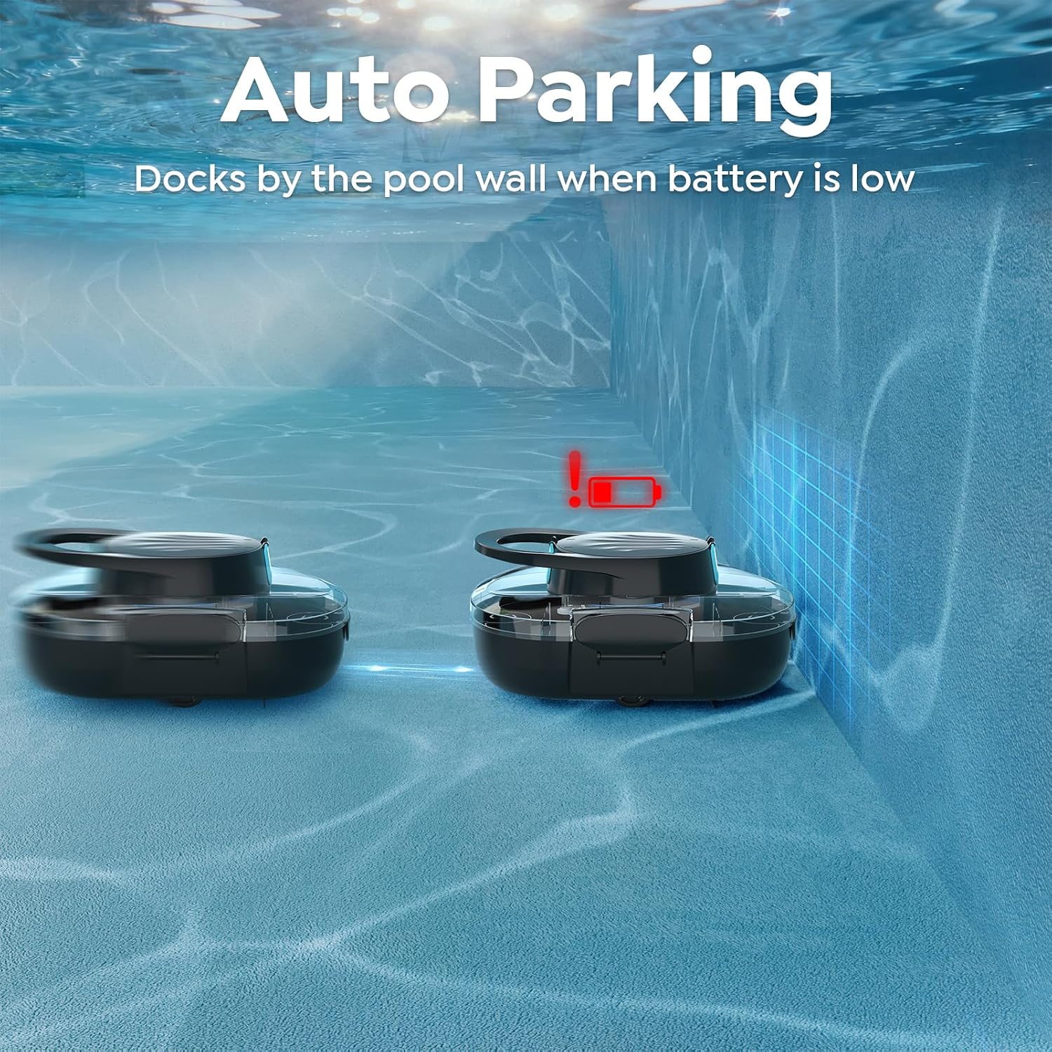 S1 Pro Cordless Robotic Pool Cleaner for Above Ground Pools .Aqua Black | 130-Min Runtime Automatic Pool Vacuum – 1292 Sq.Ft Coverage. Dual-Motor Suction. Large Debris Basket. Self-Parking