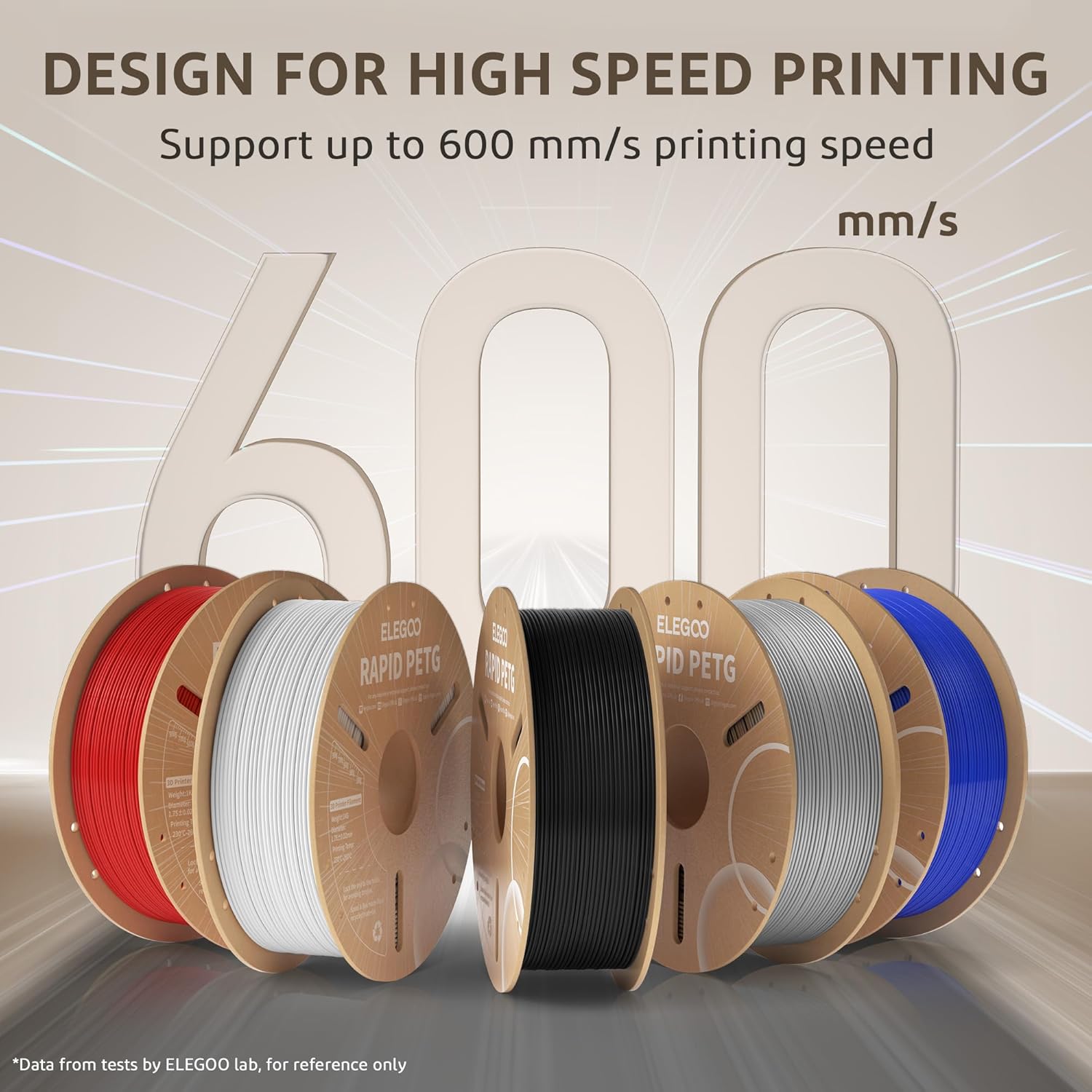 ELEGOO Rapid PETG Filament 1.75mm Black 10KG. High Speed 600mm/s 3D Printer Filament Dimensional Accuracy +/- 0.02 mm. 10 Pack 1kg Cardboard Spool(2.2lbs) Fits for Most FDM 3D Printers