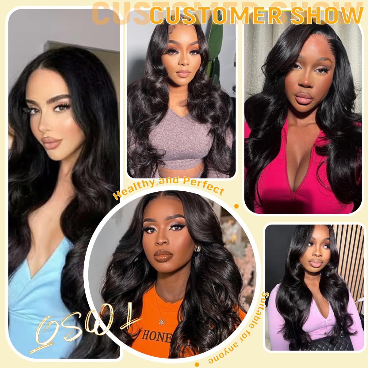 QSWL 14A Body Wave Bundles Human Hair 20 20 20 Inch Brazilian Virgin Hair | Smooth Hair. Reusable Hair with Minimal Shedding. Perfect for Custom Coloring. Quick Weaves and Everyday Styling. Fuller Ends