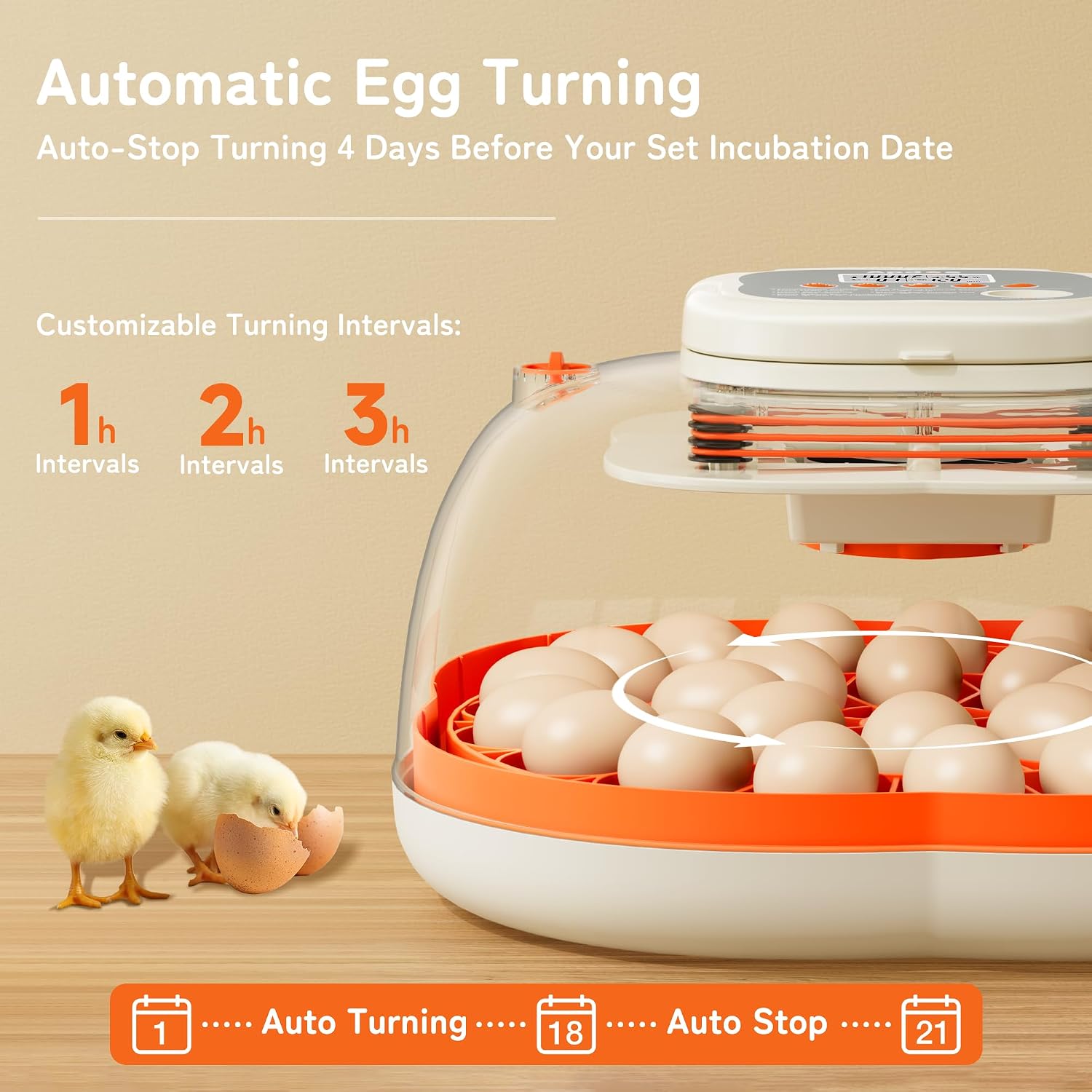 APDOE Egg Incubators for Hatching Eggs. Temperature and Humidity Control. Automatic Egg Turning. Egg Candler. External Water Bottle. Air Vent. for Chicken. Duck & Quail Eggs. 25 Eggs