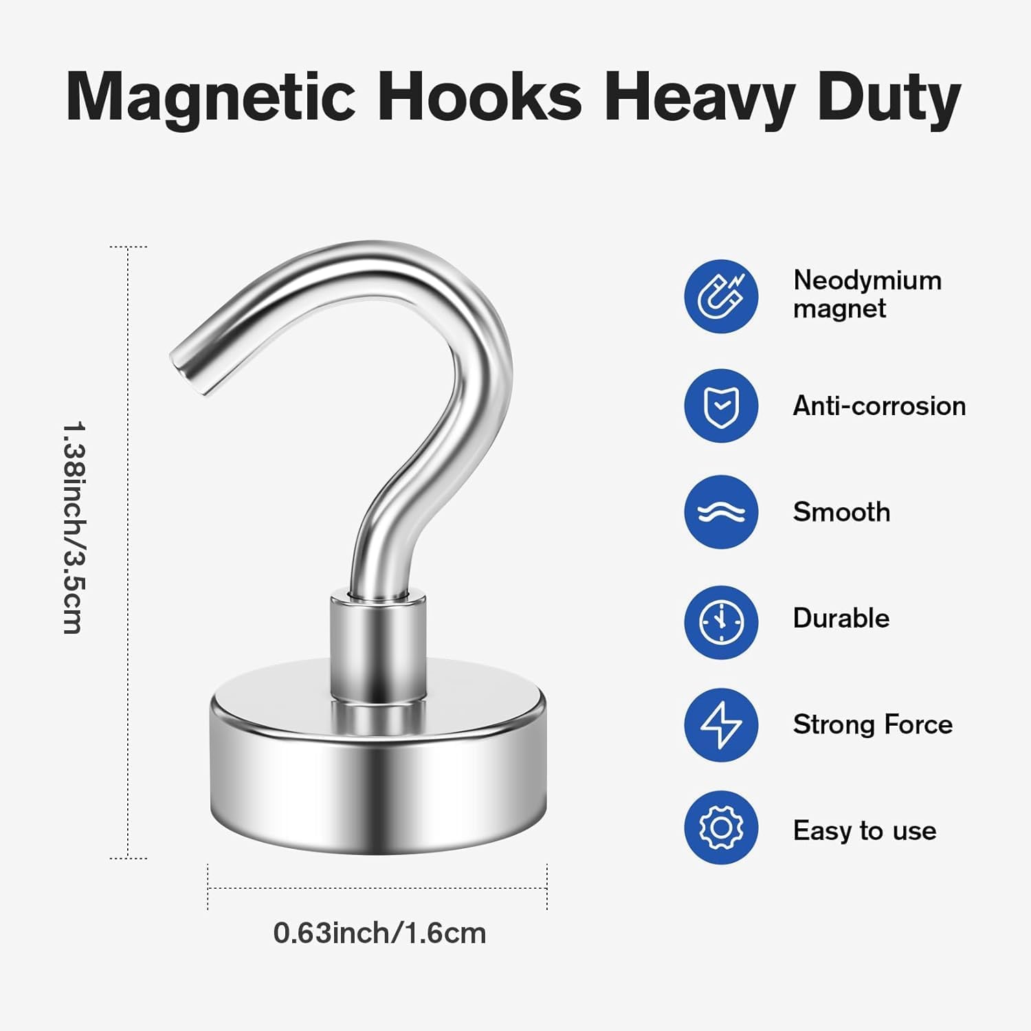 Grtard 500 Pcs Silver Magnetic Hooks Heavy Duty. 30LBS Strong Magnet Hooks | Strong Magnetic Hooks for Cruise Cabin. Metal Magnet with Hooks for Fridge. Home. Kitchen. Industry. Workplace. Office