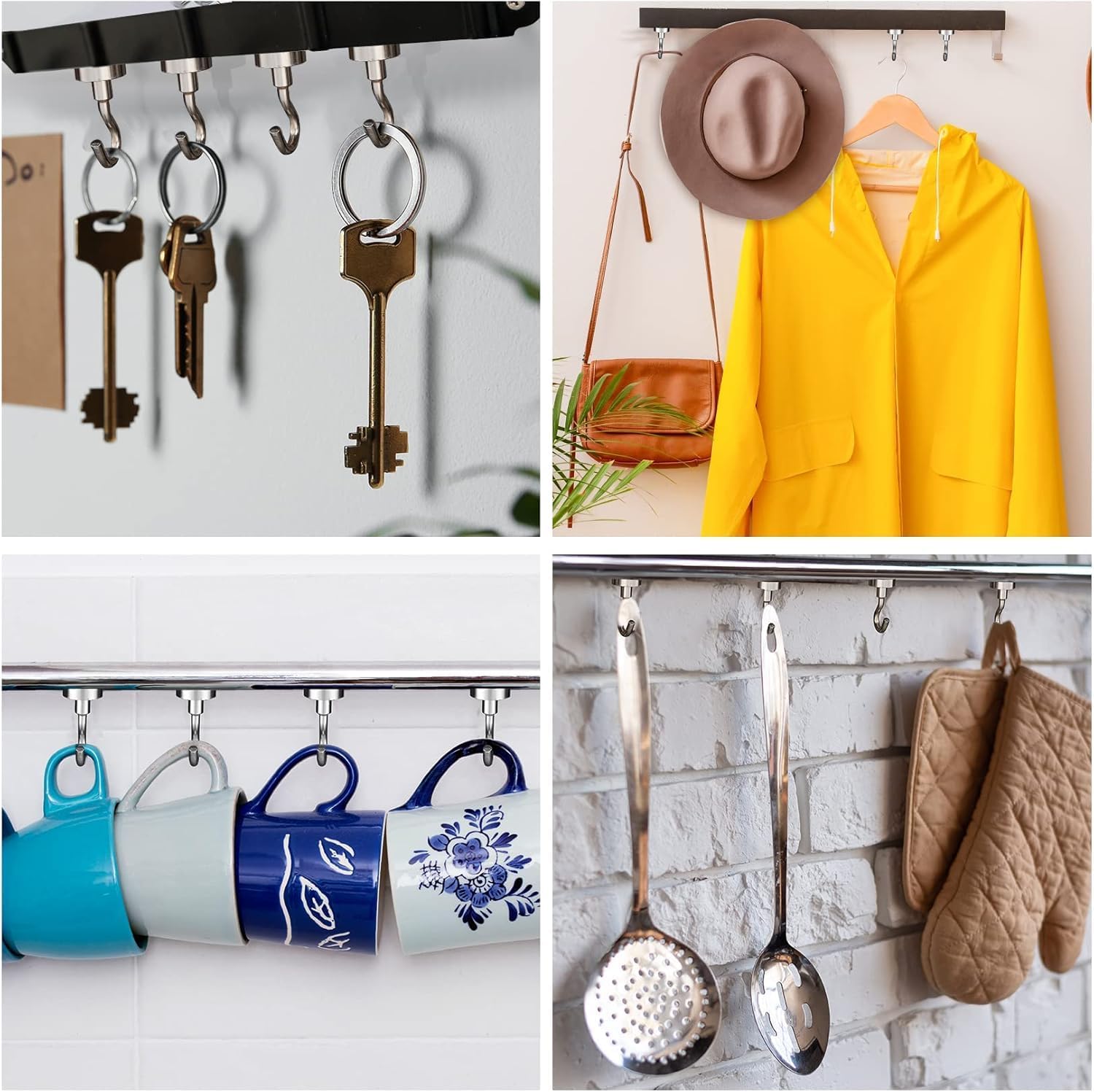 Grtard 500 Pcs Silver Magnetic Hooks Heavy Duty. 30LBS Strong Magnet Hooks | Strong Magnetic Hooks for Cruise Cabin. Metal Magnet with Hooks for Fridge. Home. Kitchen. Industry. Workplace. Office