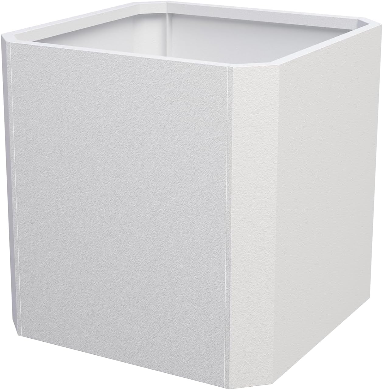 Metal Planter Box 24L x 24W x 24H Large Square Steel Planter Box | Outdoor Indoor White Cube Steel Planters Galvanized. Drainage Holes. Easy Assembly. for Yard. Patio. Deck. Commercial Use