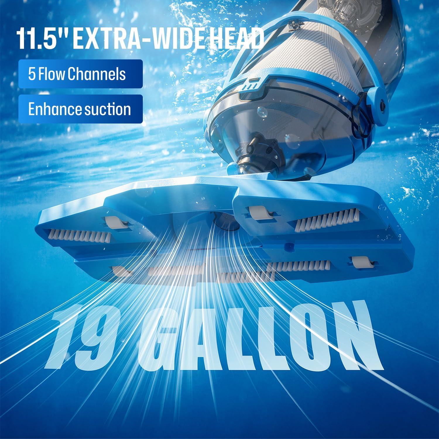 BIELMEIER Handheld Pool Vacuum with Telescopic Pole. Updated Swimming Pool Cleaner 19 GPM Powerful Suction. Cordless Pool Vacuum for Cleaning Above Ground Pools. Inground Pools. Spas. Hot Tubs