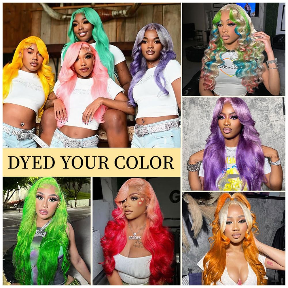 Femca 28 Inch 613 13x6 Lace Front Wig Human Hair 200 Density Body Wave Human Hair Wig 100% Real Human Hair Easily Stained Blend Minimum Shedding Tangle Free Longer life